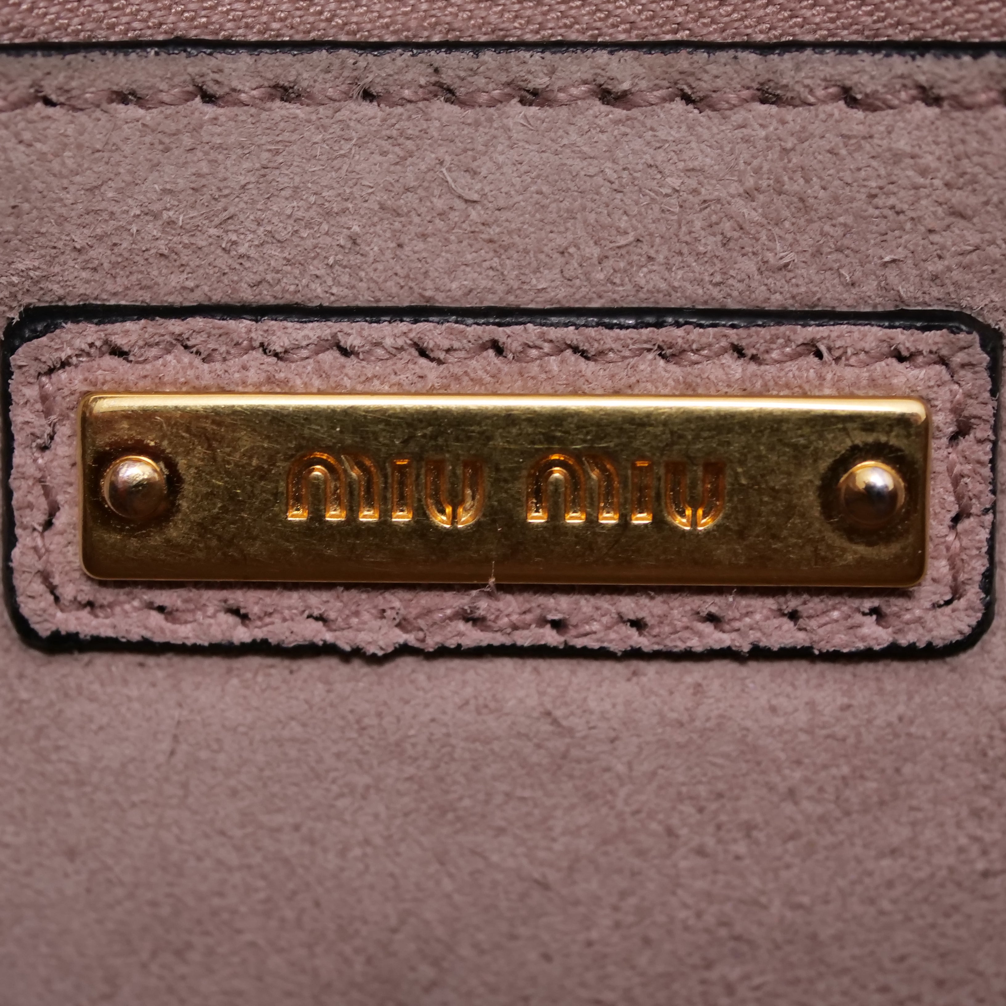 MIU MIU Logo Shoulder Bag 5BD071 BK City Calf