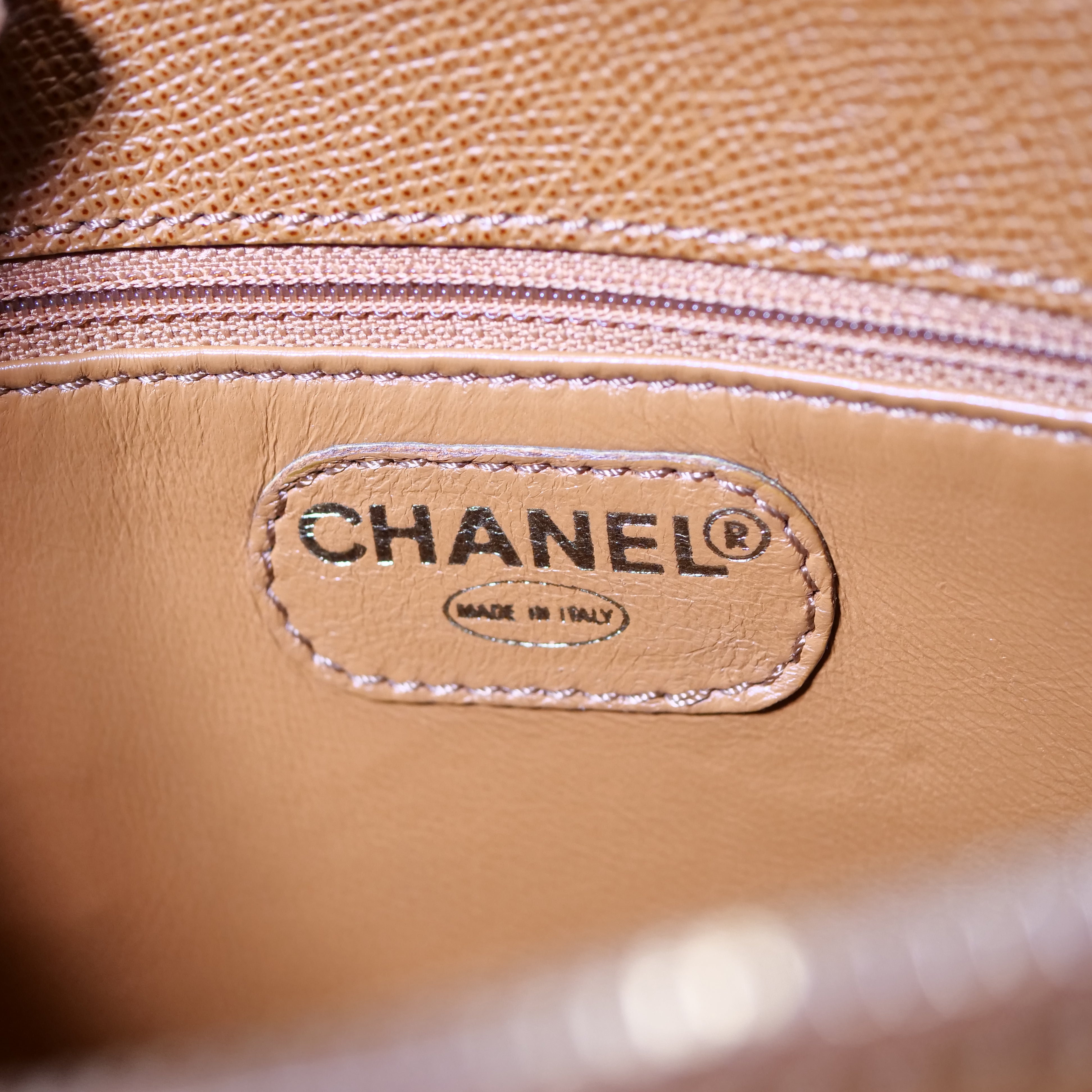 CHANEL Caviar Skin Vintage Shoulder Bag Brown
