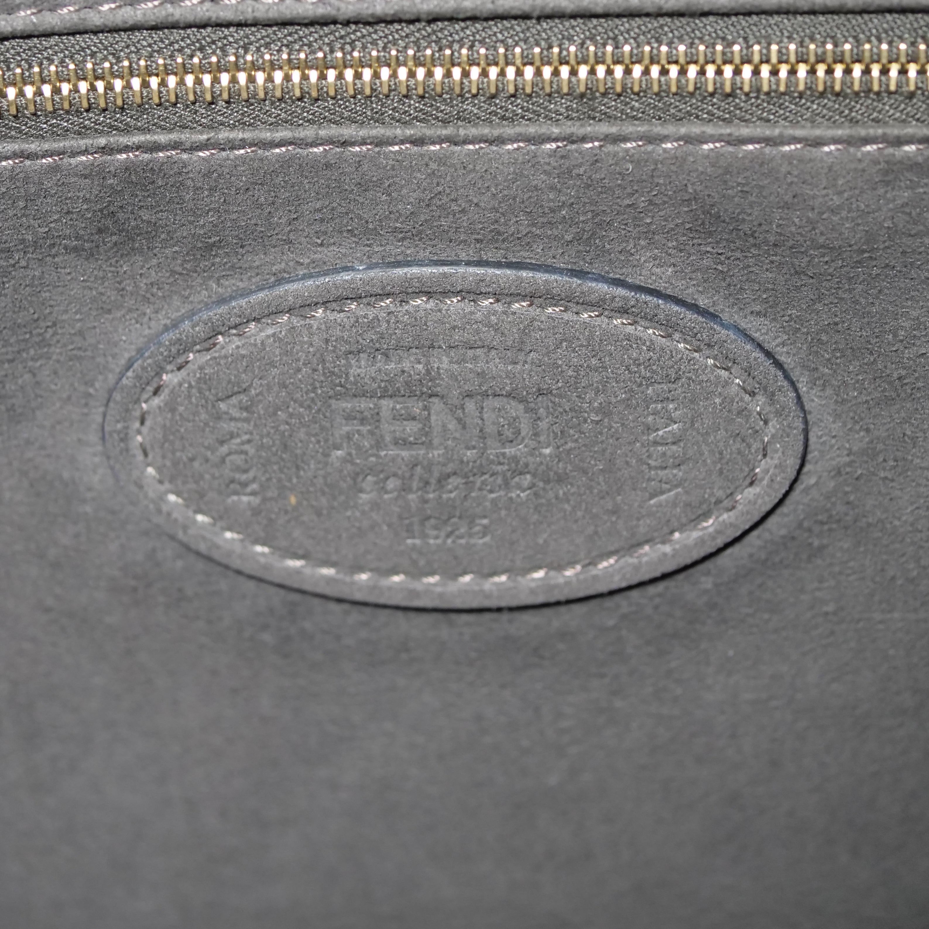 FENDI Selleria FF Tote 2-Way Bag Leather Black