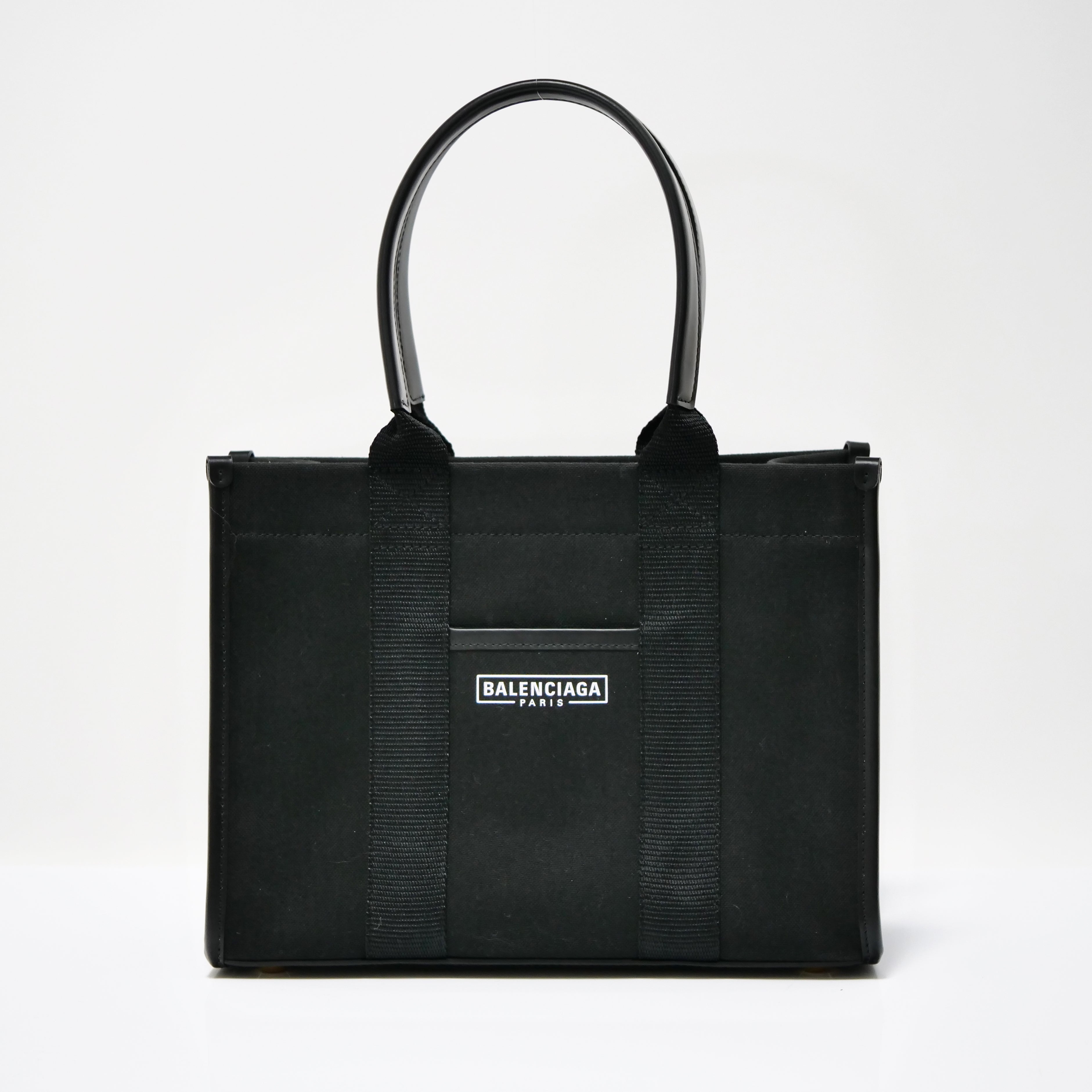 BALENCIAGA Hardware Small 2Way Bag Black Canvas 671402