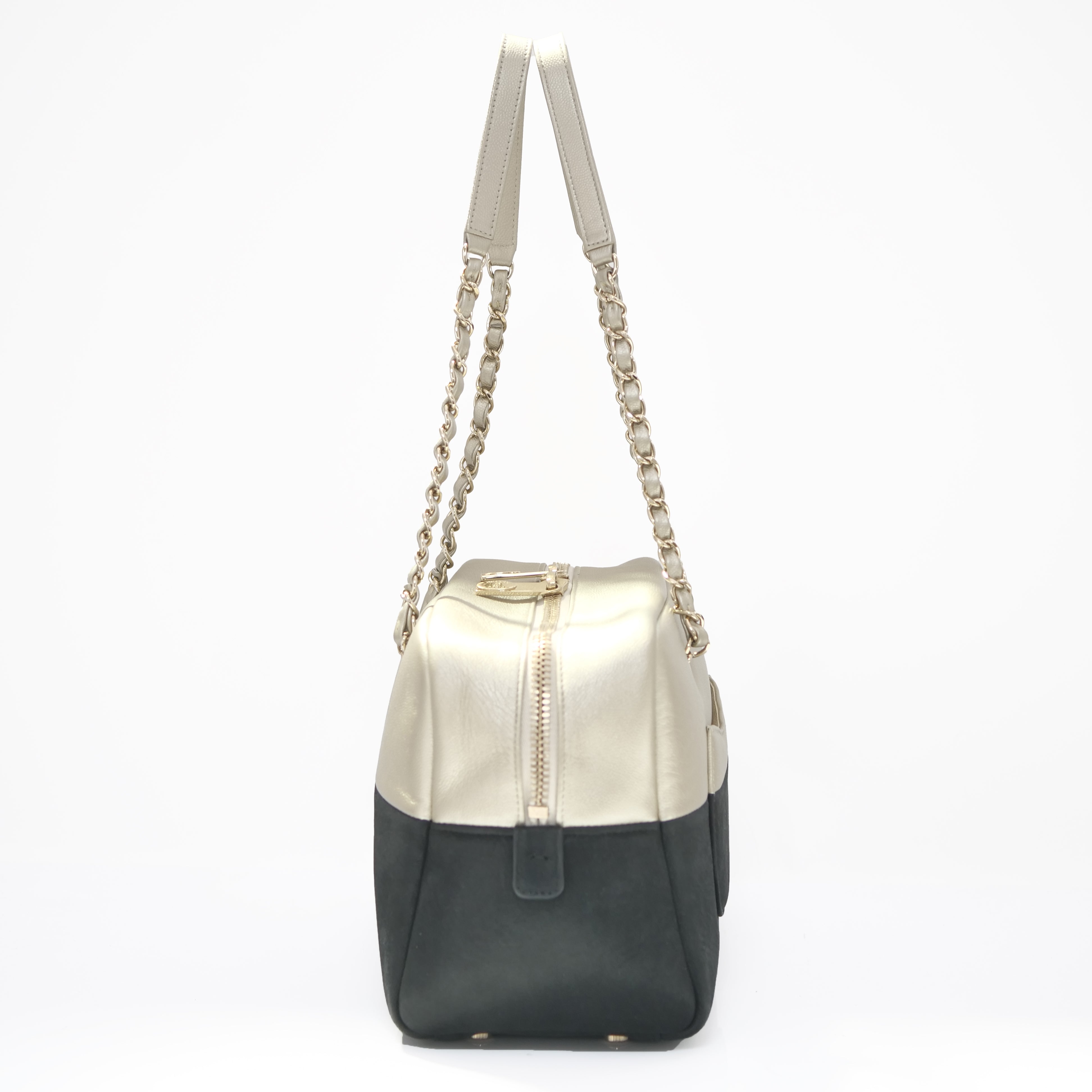 CHANEL Bicolor Chain Boston Bag