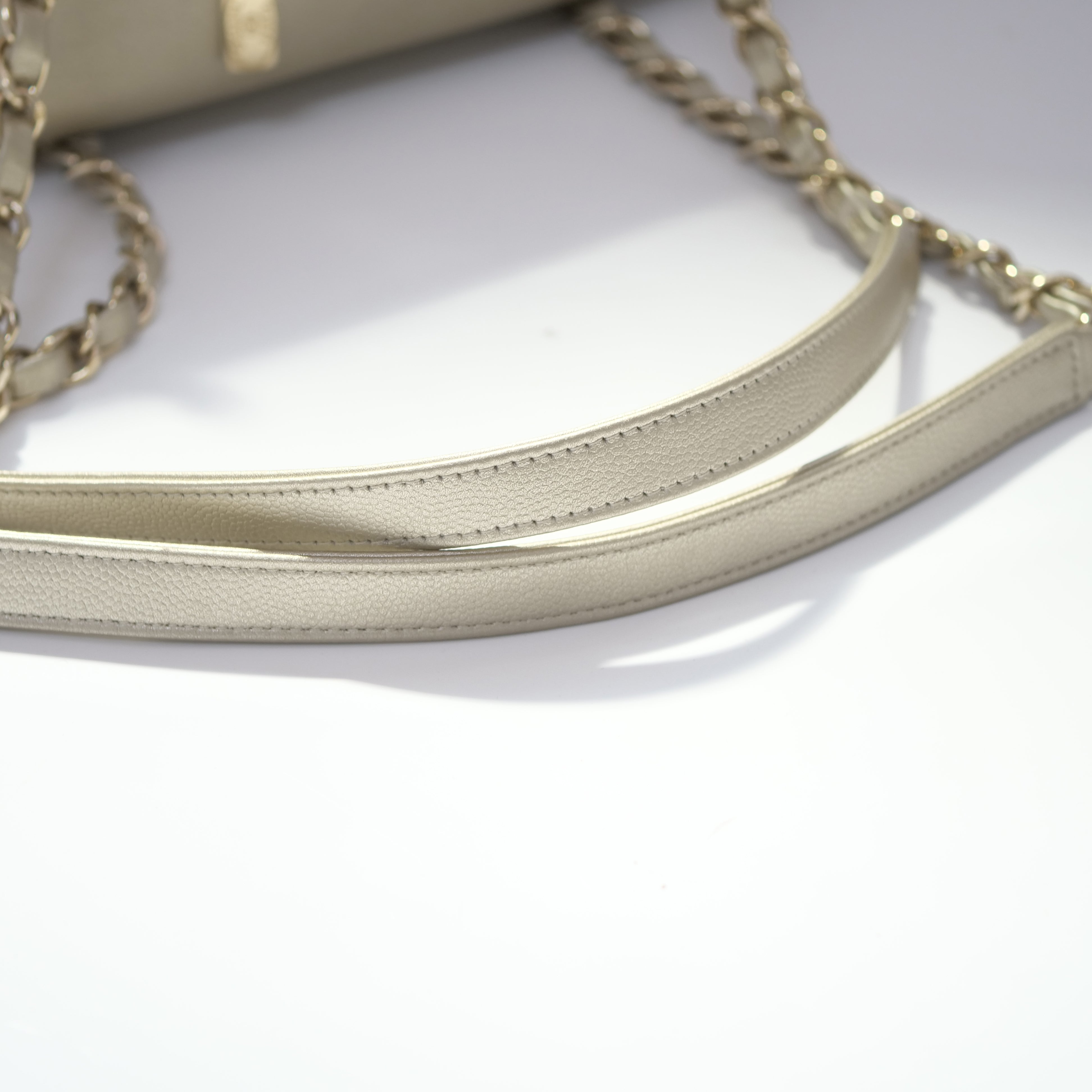 CHANEL Bicolor Chain Boston Bag