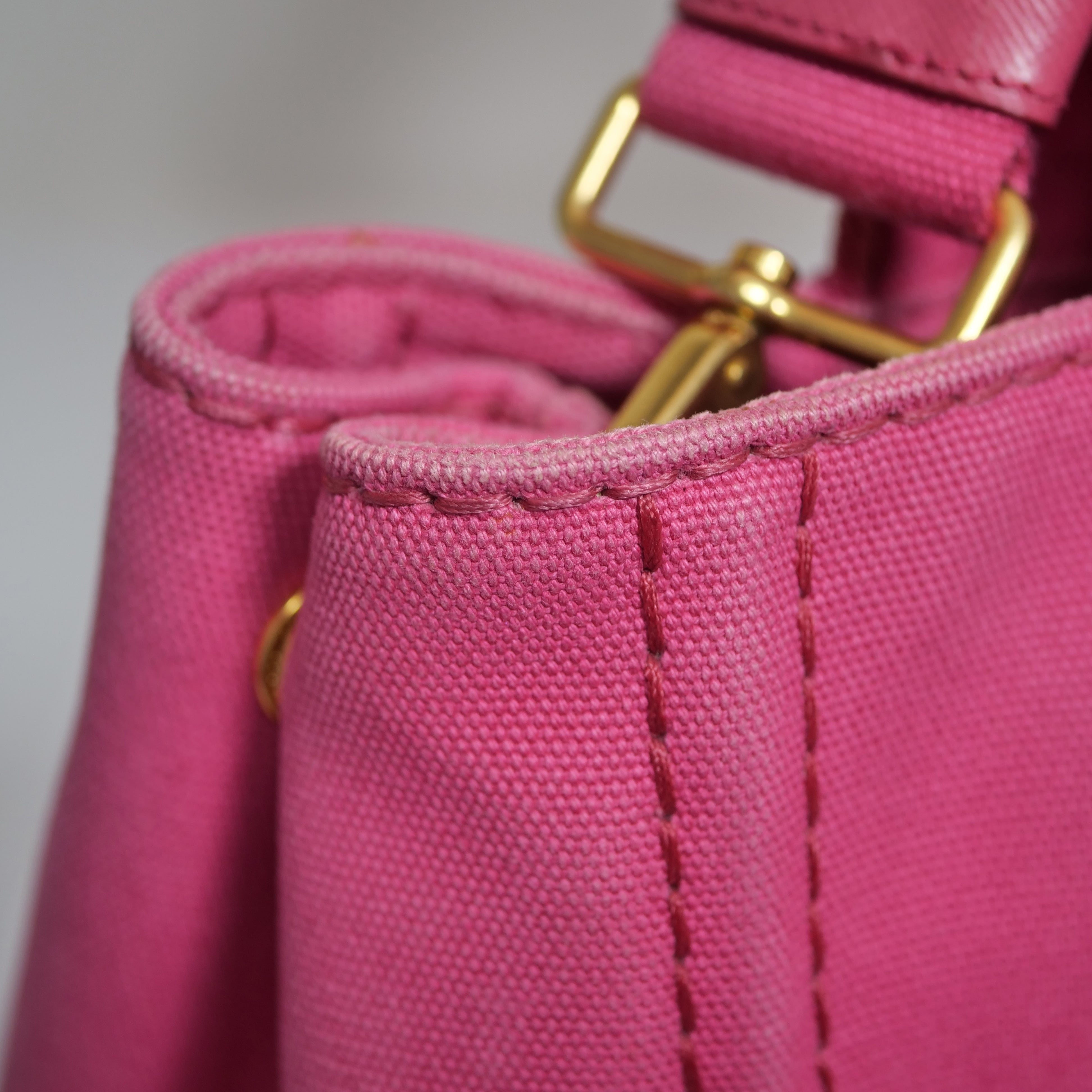 PRADA Canapa Small 2Way Bag Pink B2439G