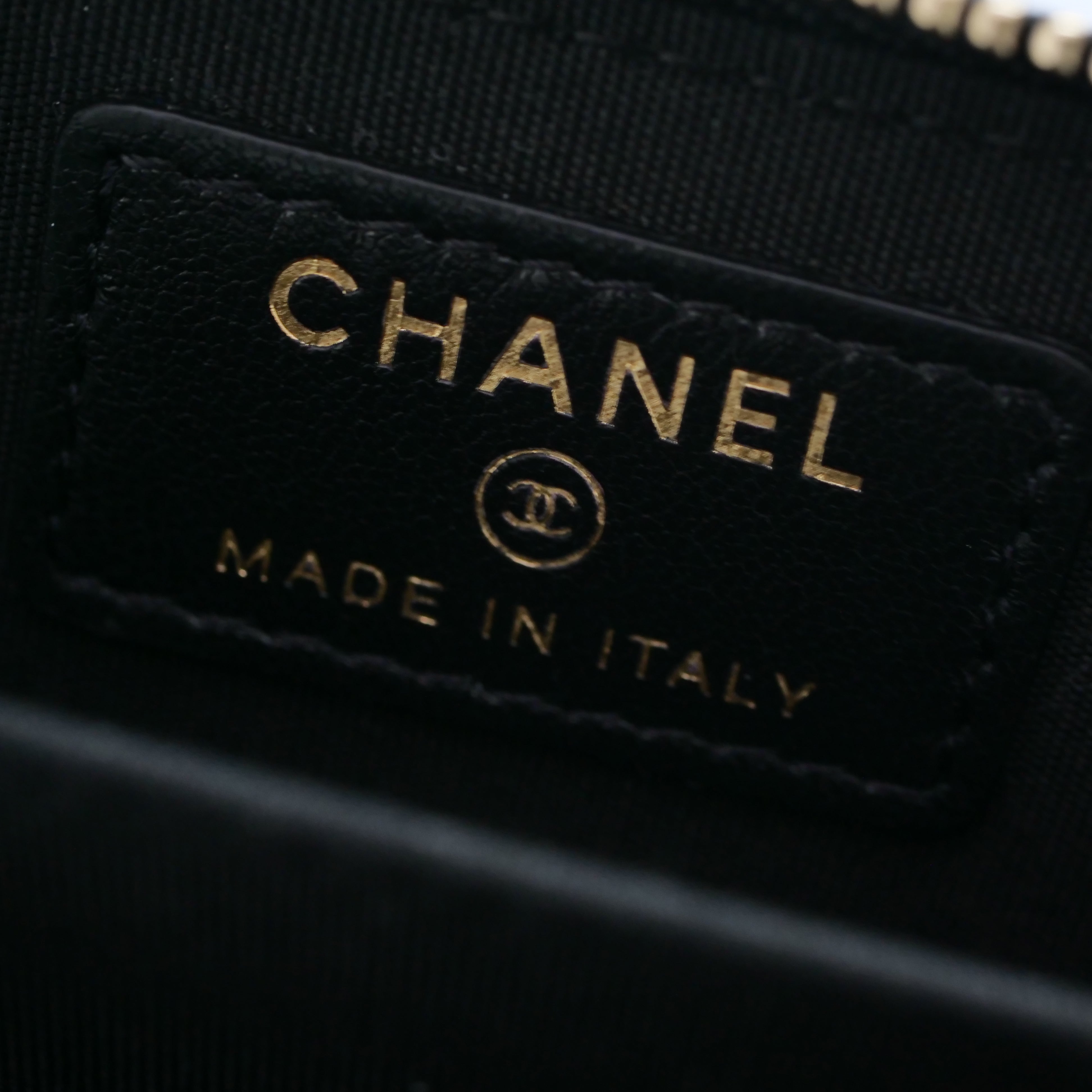 CHANEL Camellia Card Case & Coin Purse Black
