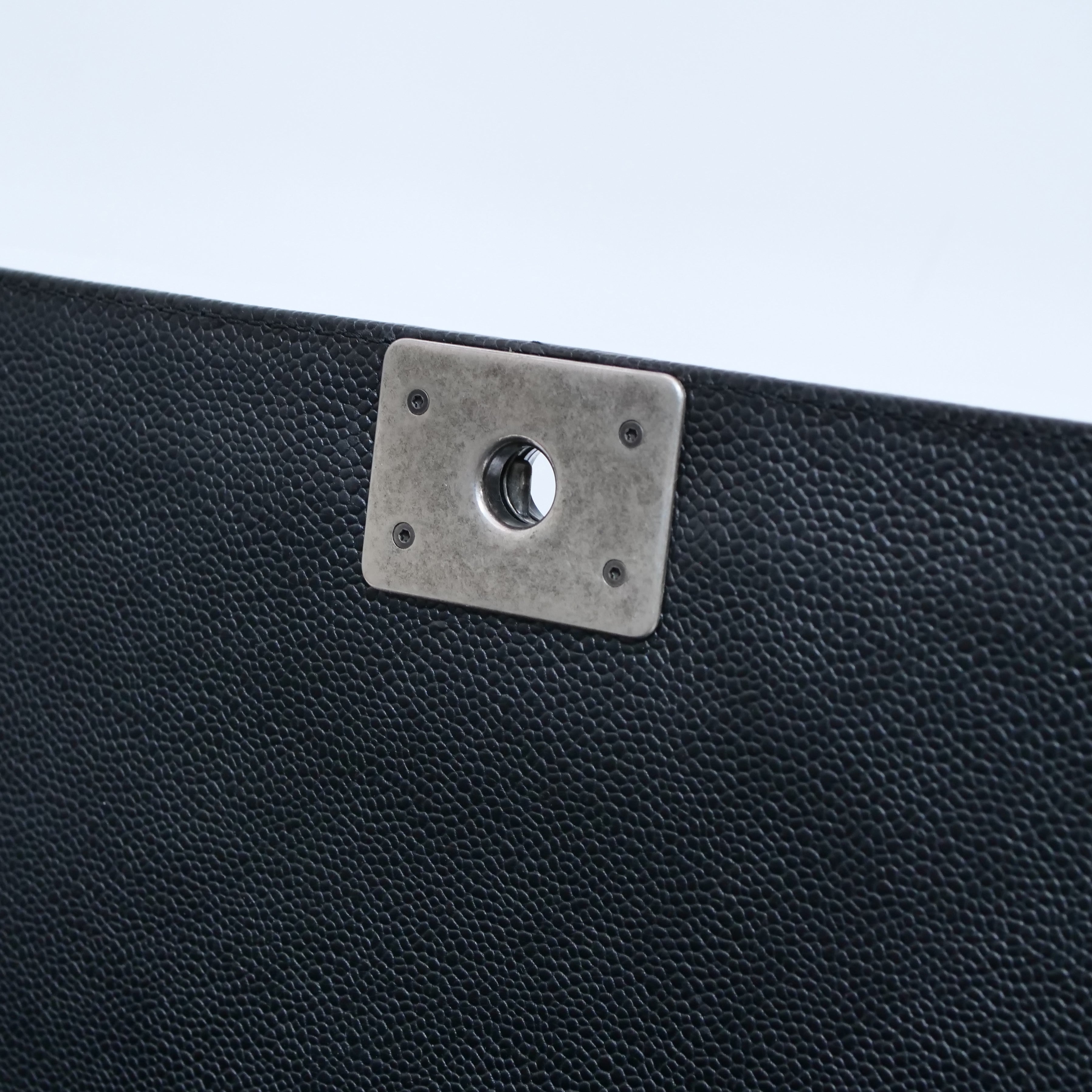 CHANEL Boy Chanel Caviar Leather Chain Bag