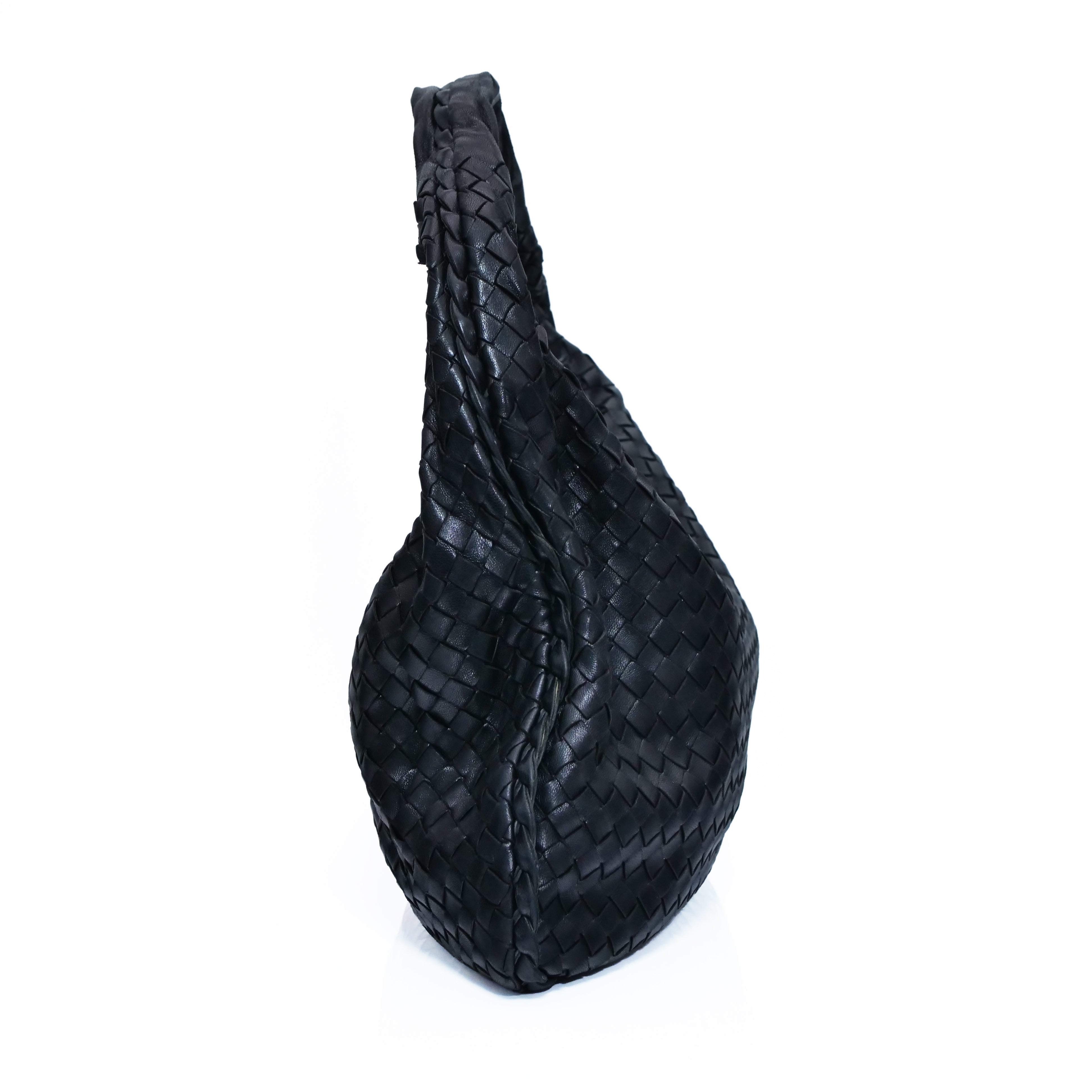 BOTTEGA VENETA Intrecciato Hobo Shoulder Bag Black