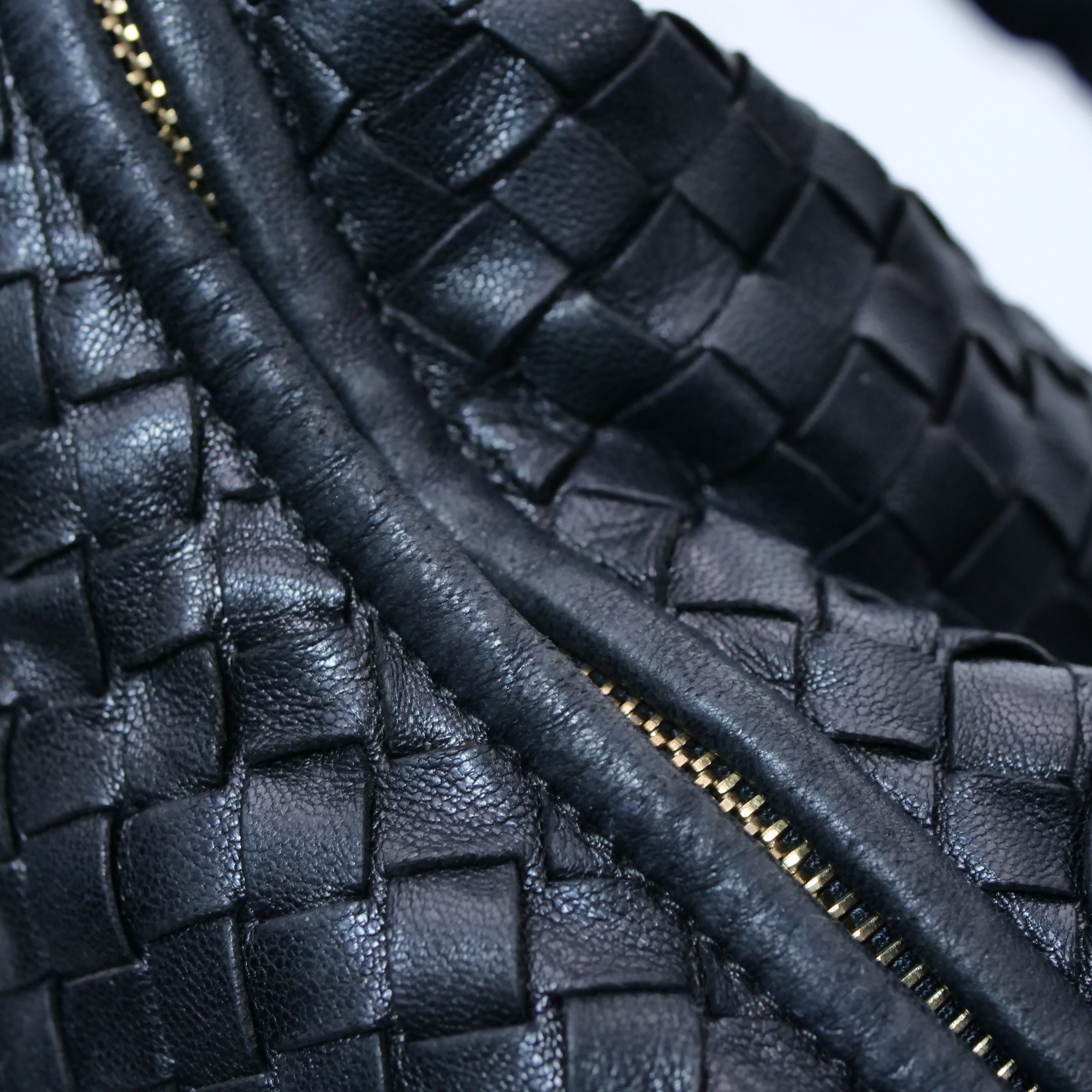 BOTTEGA VENETA Intrecciato Hobo Shoulder Bag Black