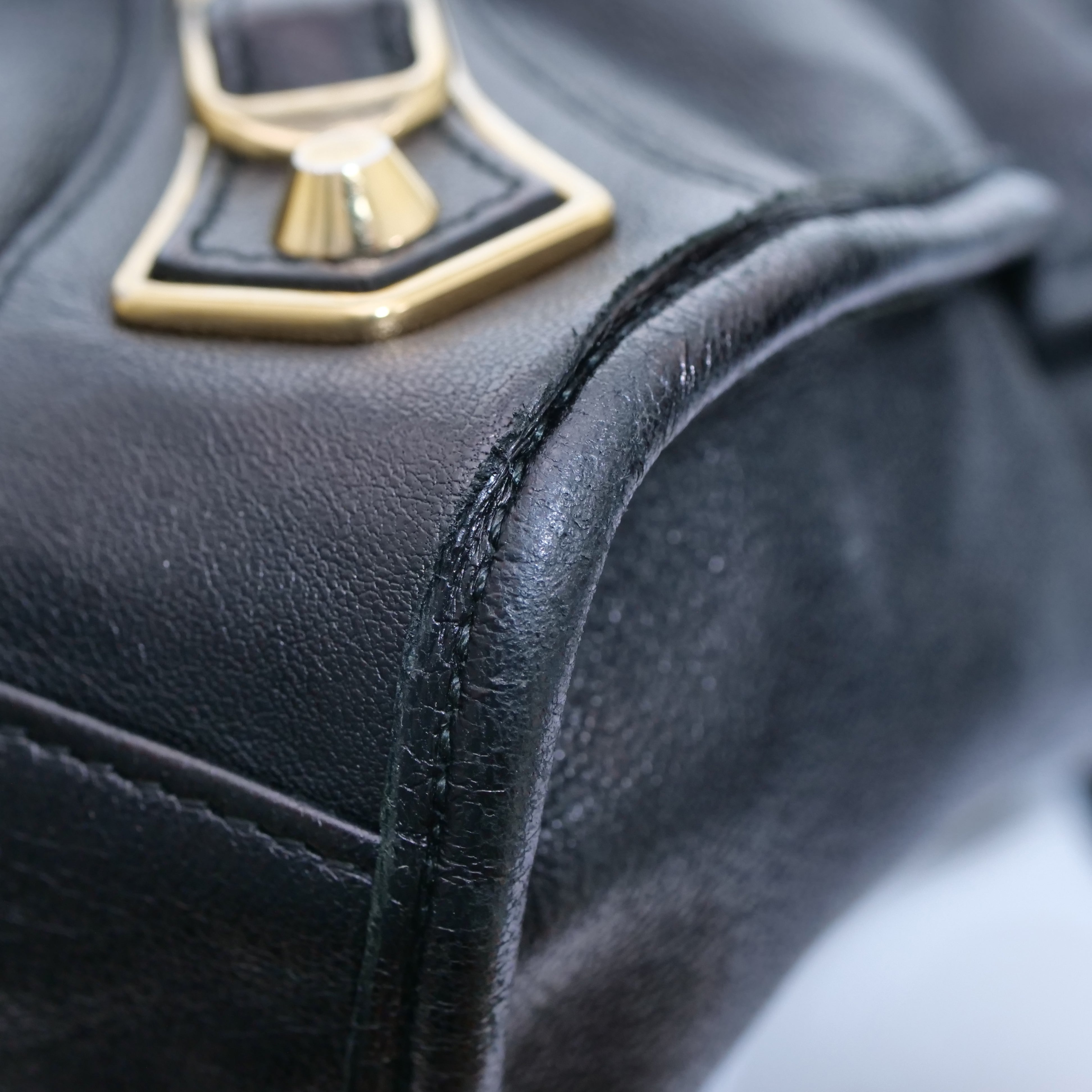 BALENCIAGA Classic City Metallic Edge Hand Bag Leather 390154 Black