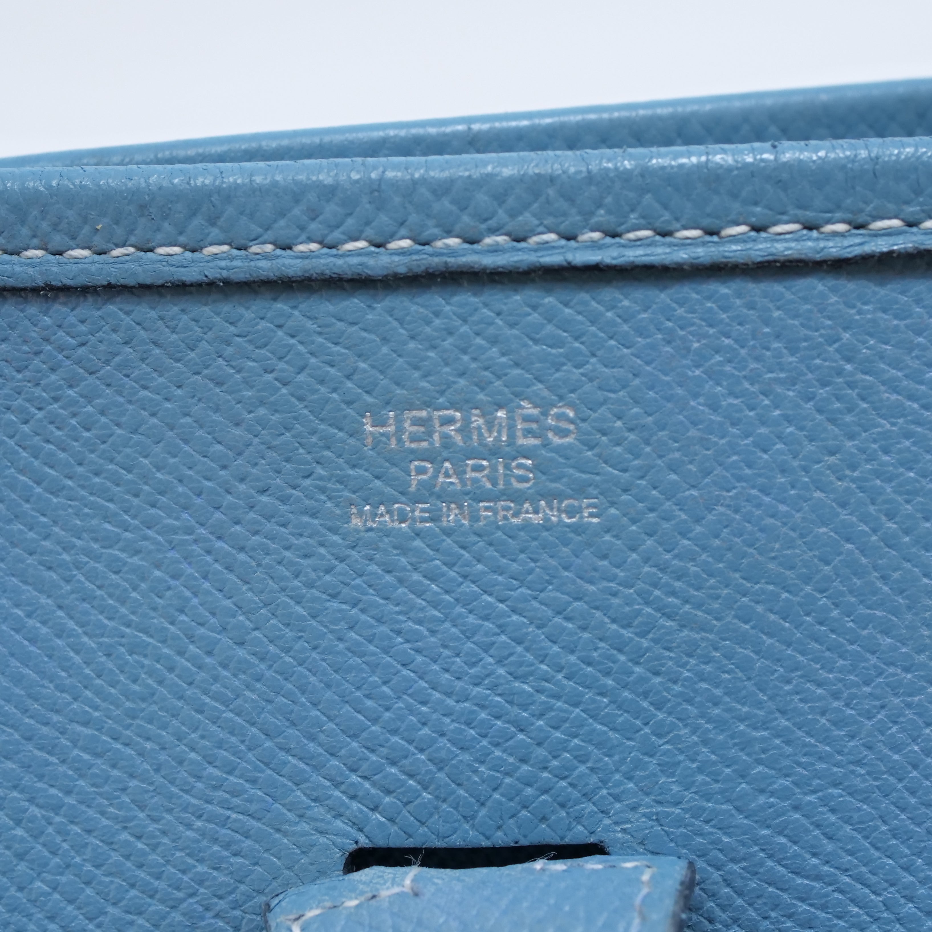 HERMÈS Evelyne II PM Shoulder Bag Blue Jean Epsom □K Stamp