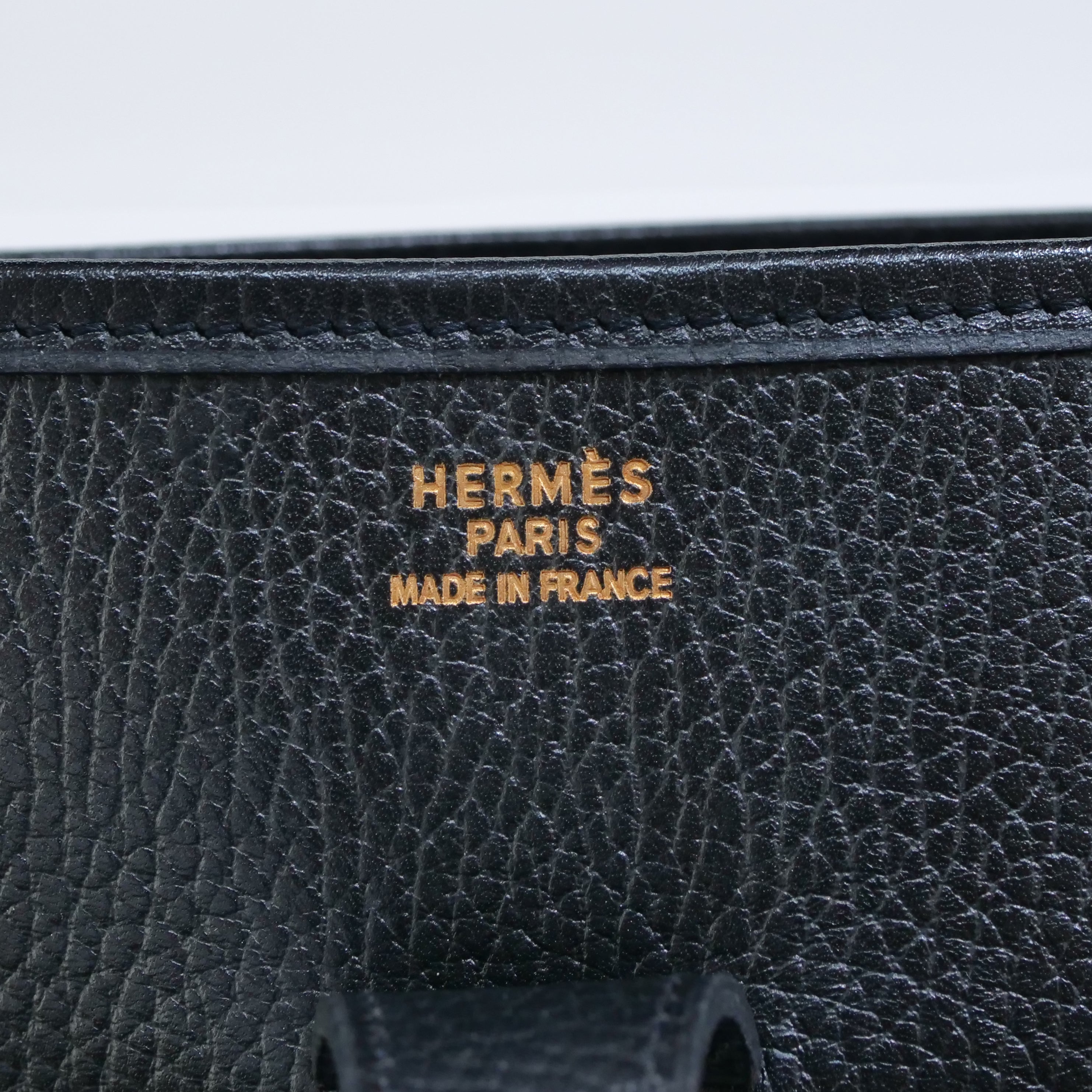 HERMÈS Evelyne 1 GM Black Ardennes □A Stamp