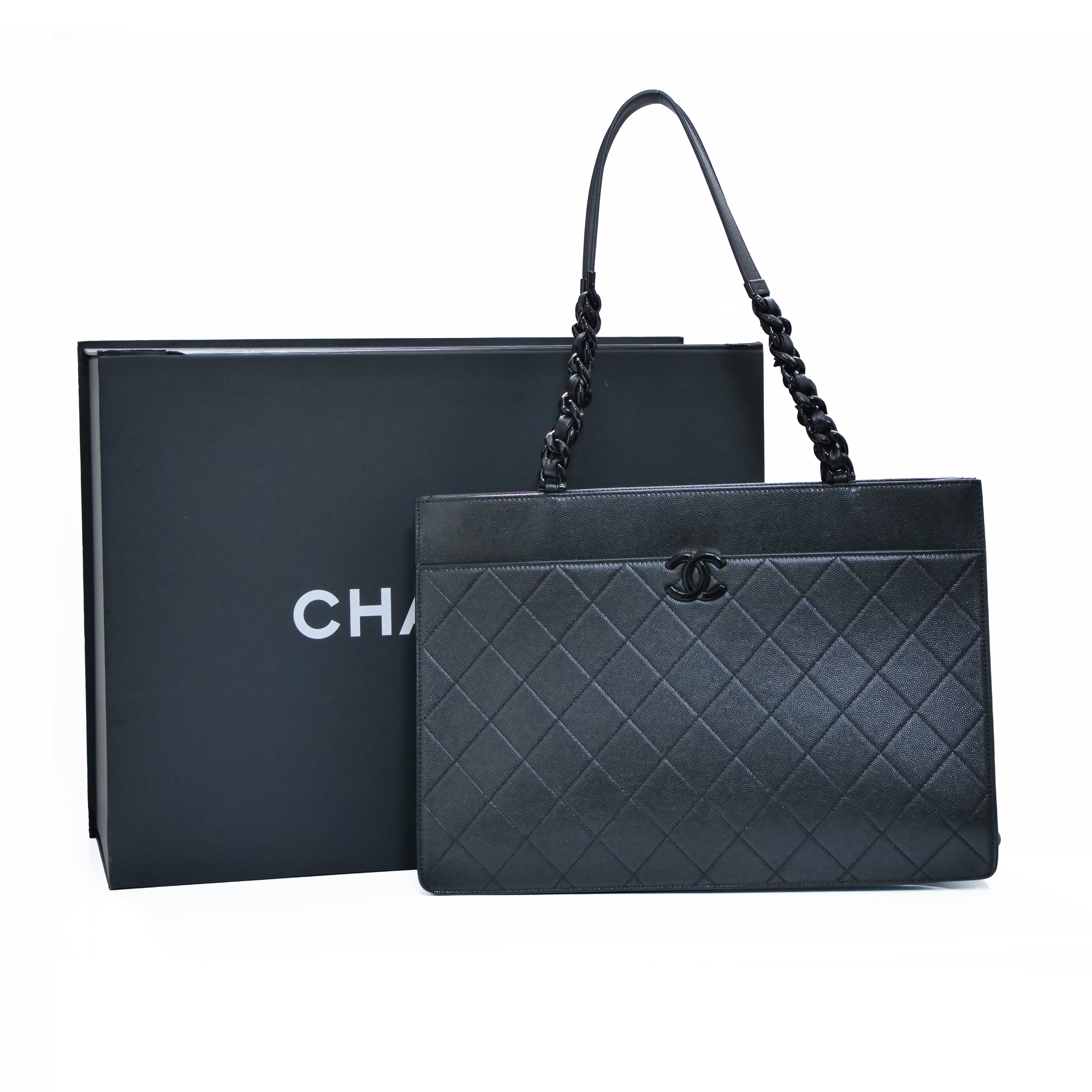 CHANEL Caviar Leather Large Shopping Tote AS2304