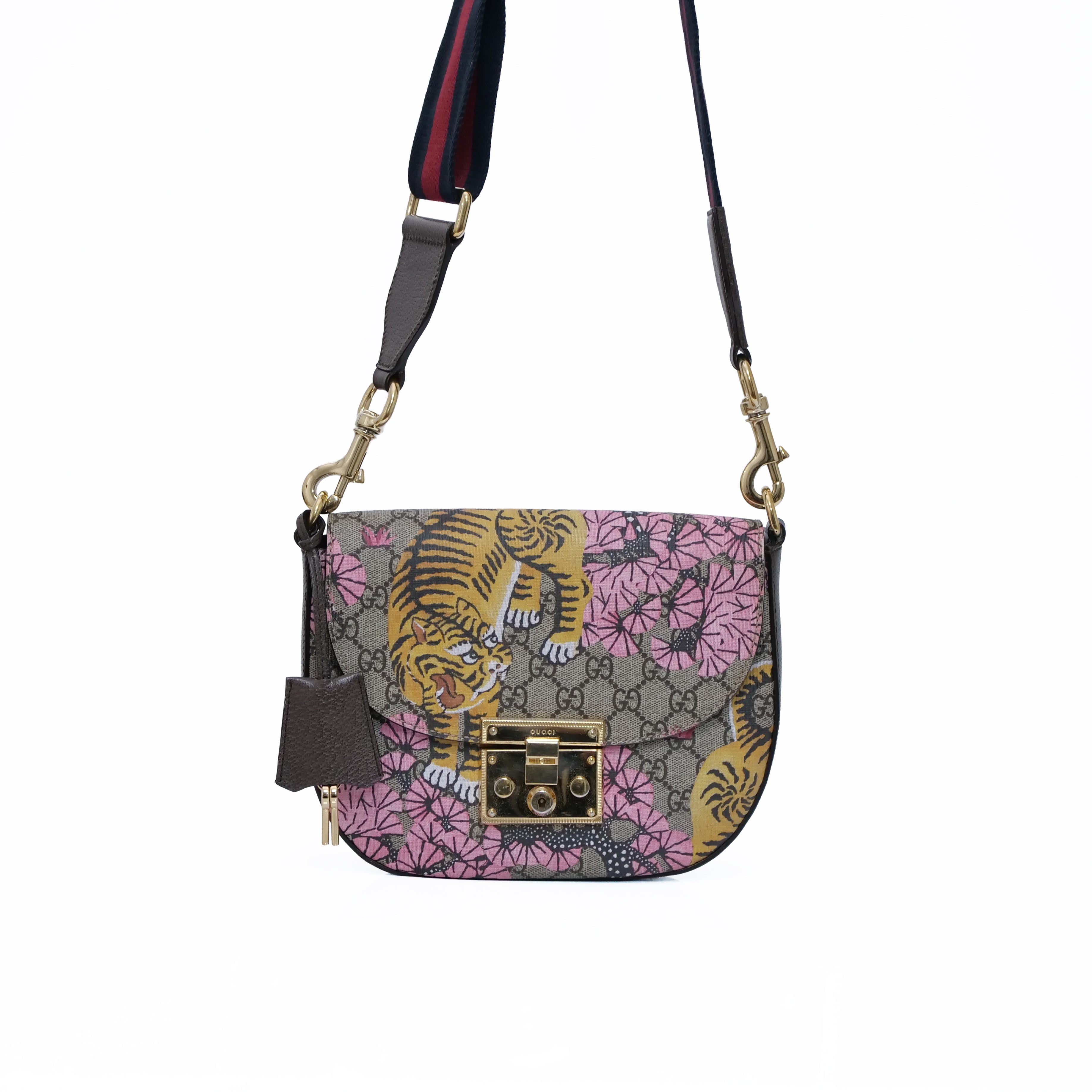 GUCCI GG Supreme Bengal Print Padlock Shoulder Bag 453189