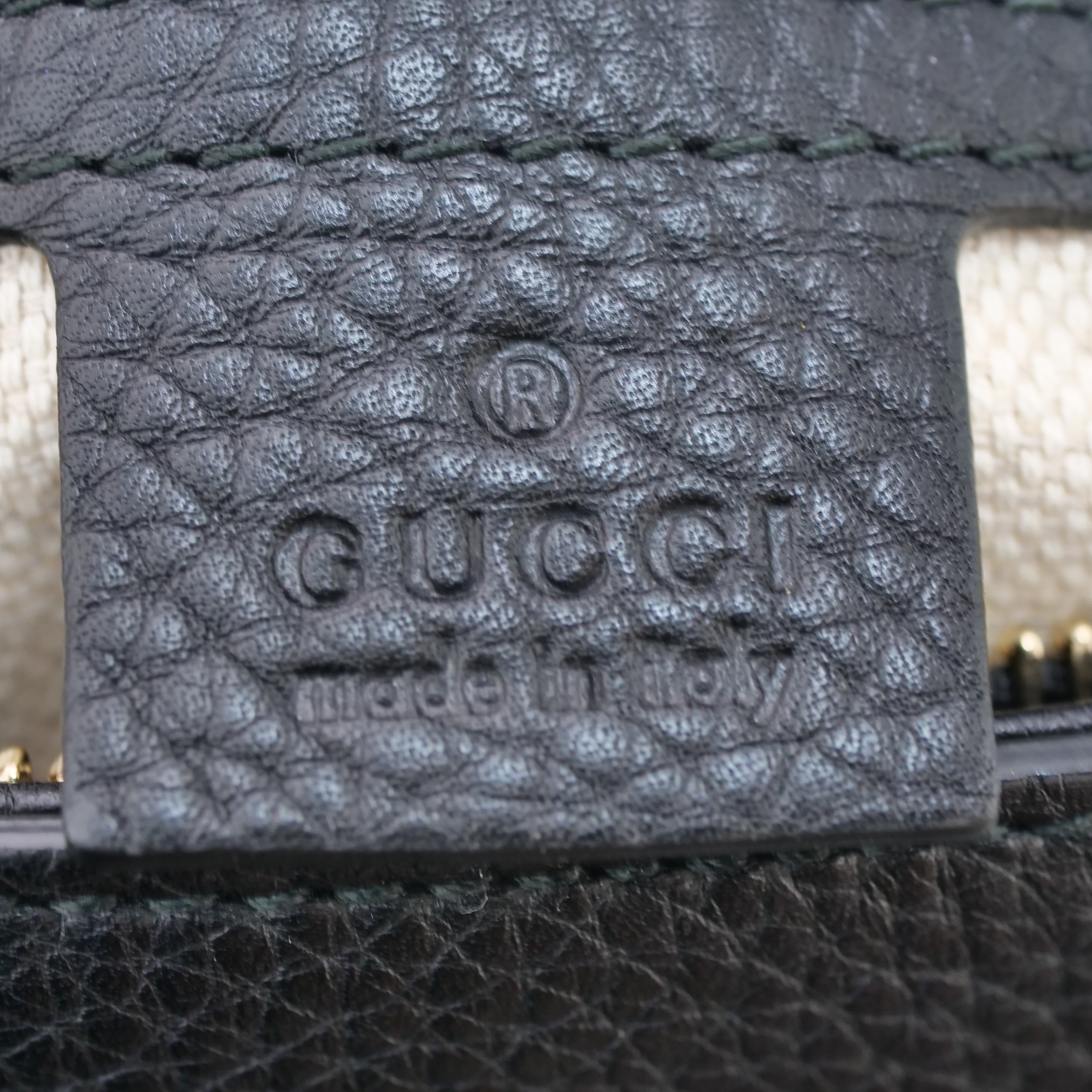 GUCCI Soho Leather 2-Way Tote Bag Black 369176
