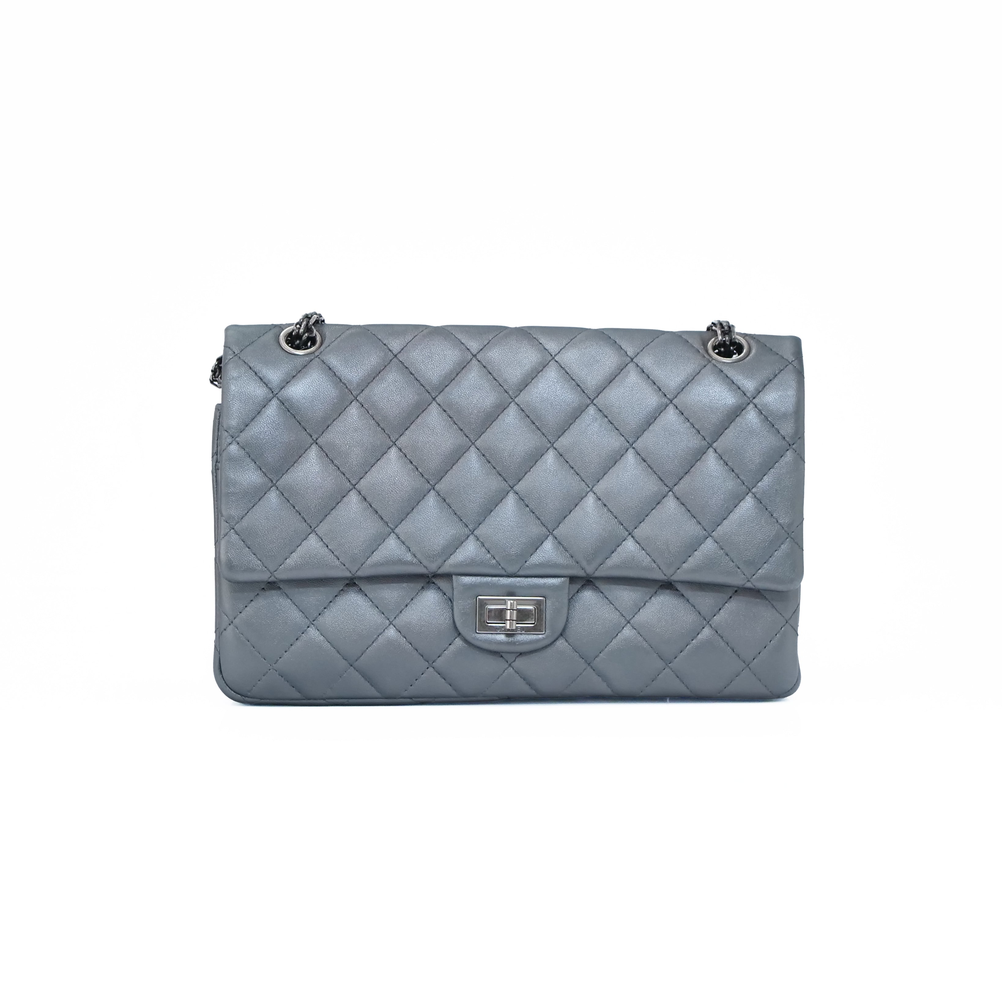 CHANEL 2.55 Matelassé Double Flap Chain Bag
