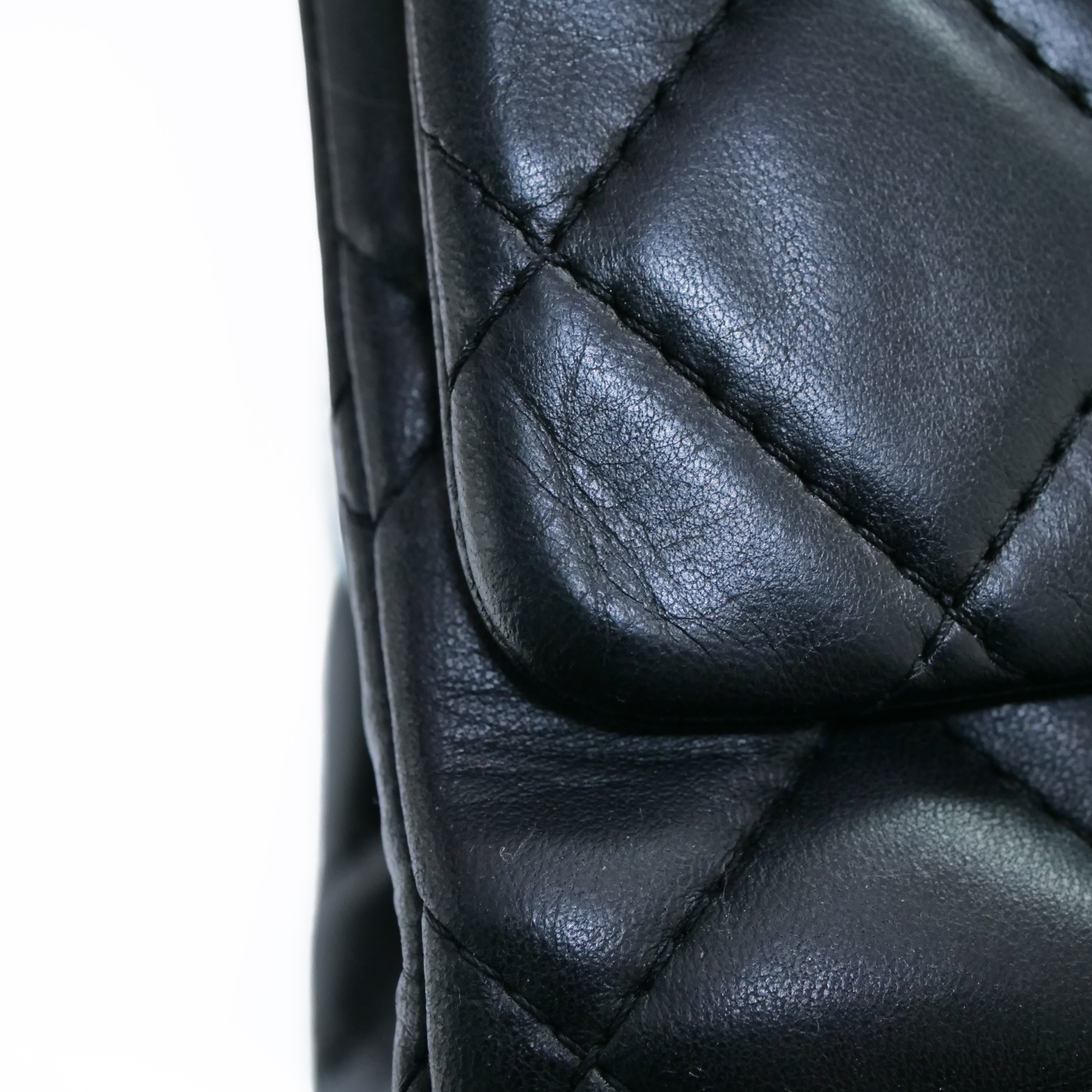 CHANEL 2.55 Matelassé Double Flap Chain Bag Lambskin Black