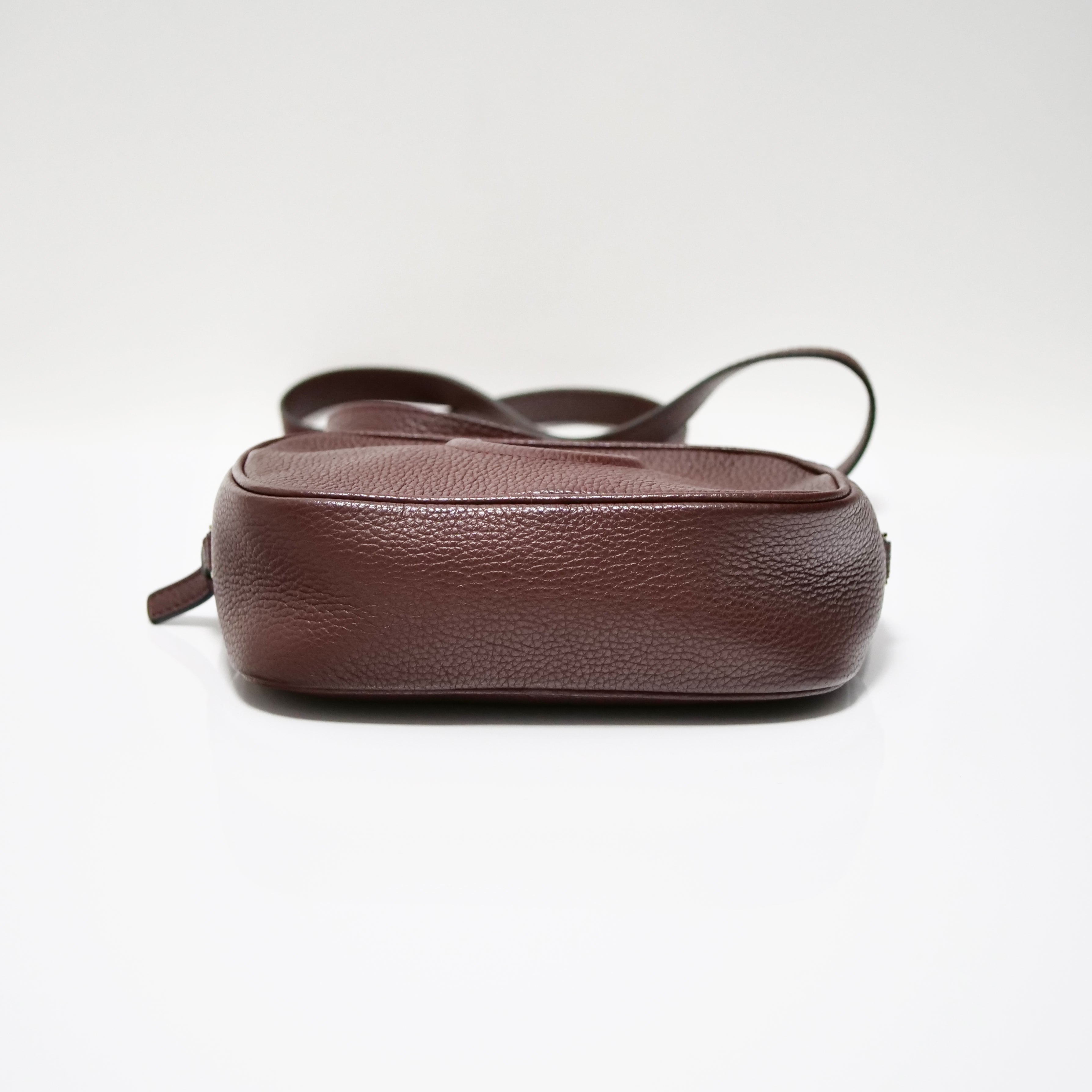 SALVATORE FERRAGAMO Gancini City Shoulder Bag Bordeaux Leather