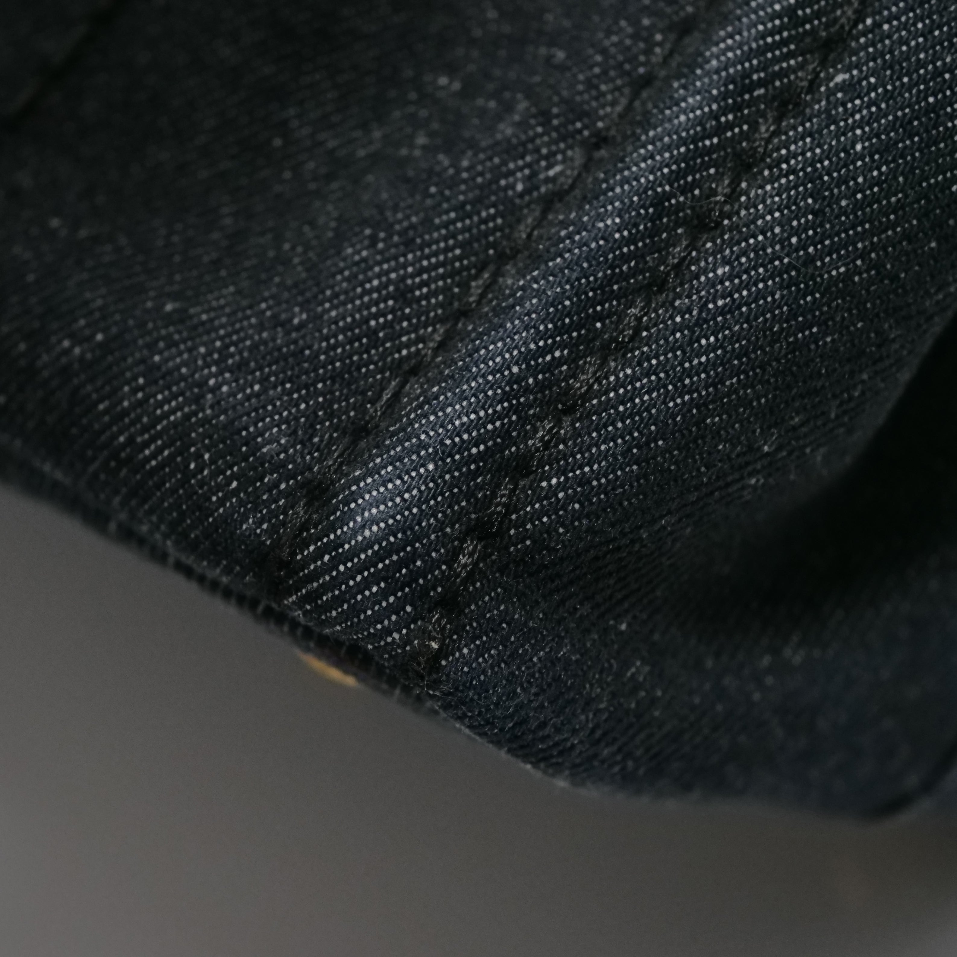 PRADA Canapa Denim Hand Bag Black
