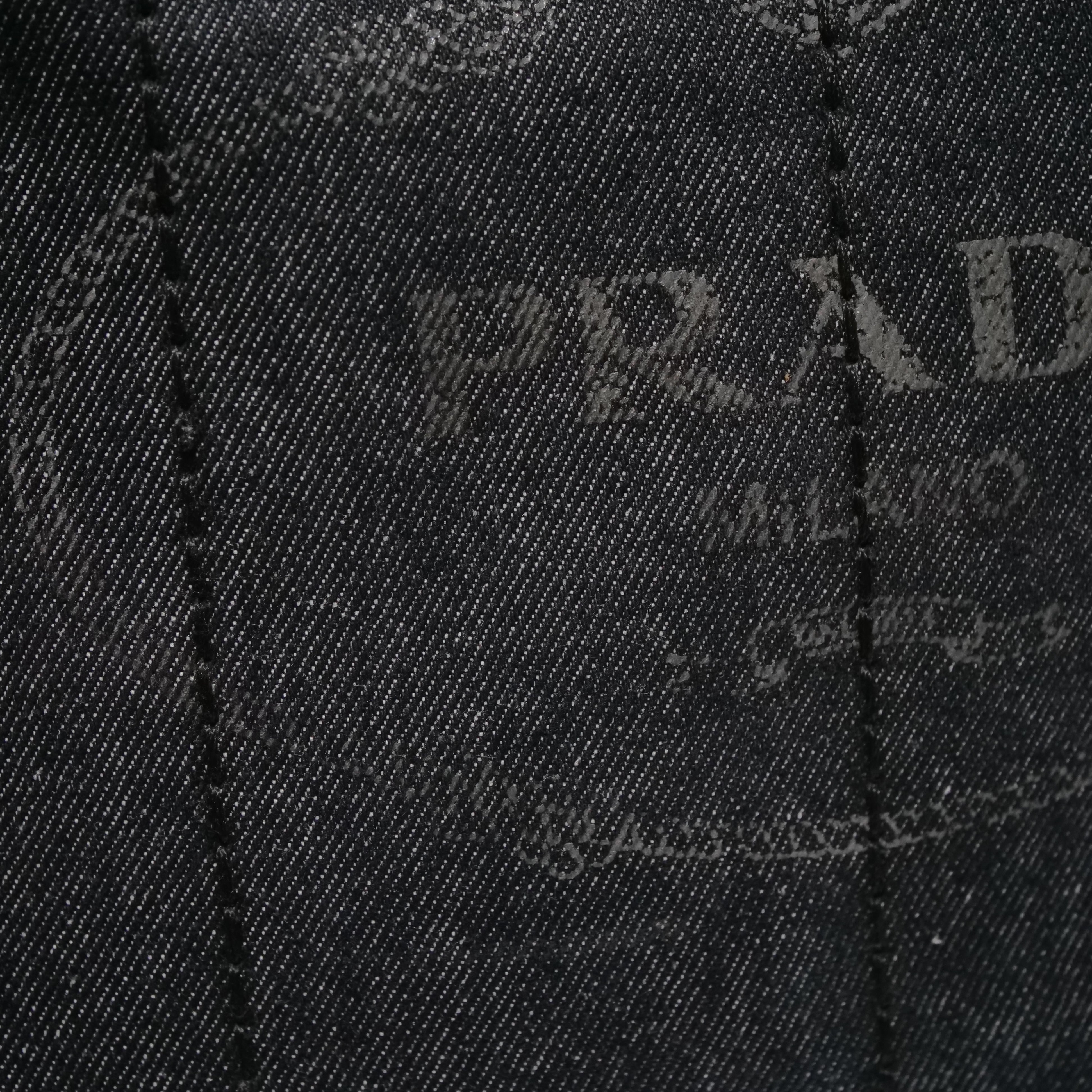 PRADA Canapa Denim Hand Bag Black