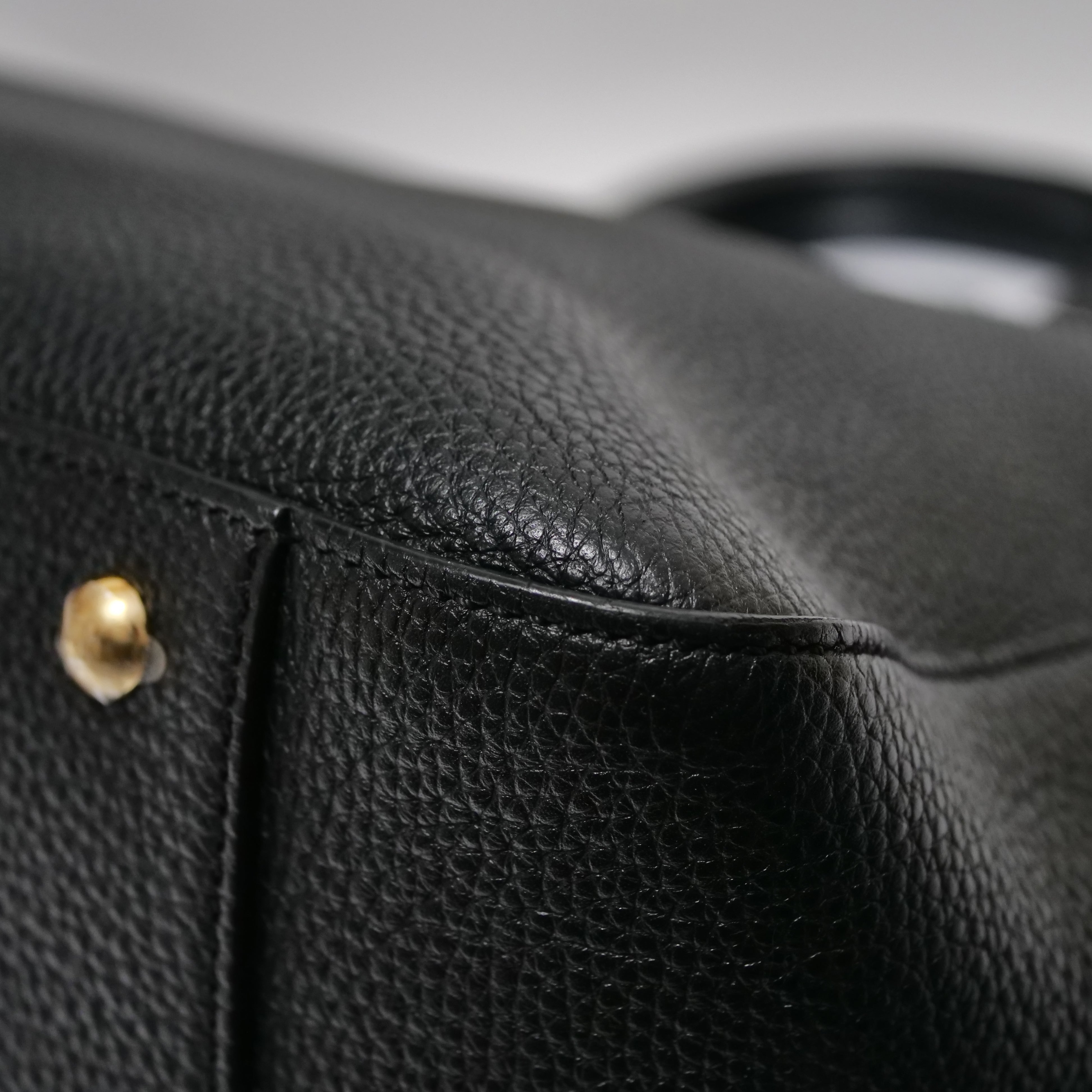 FENDI Selleria FF Tote 2-Way Bag Leather Black
