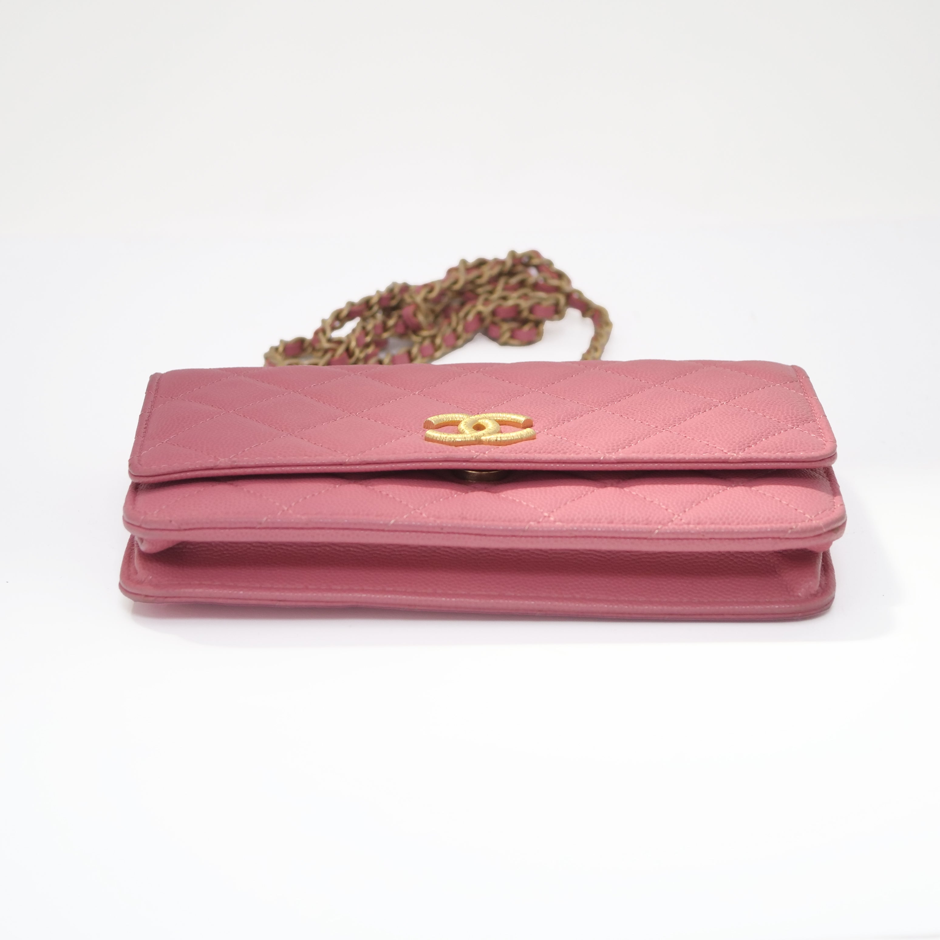 CHANEL Caviar Chain Wallet AP3516 IC Tag