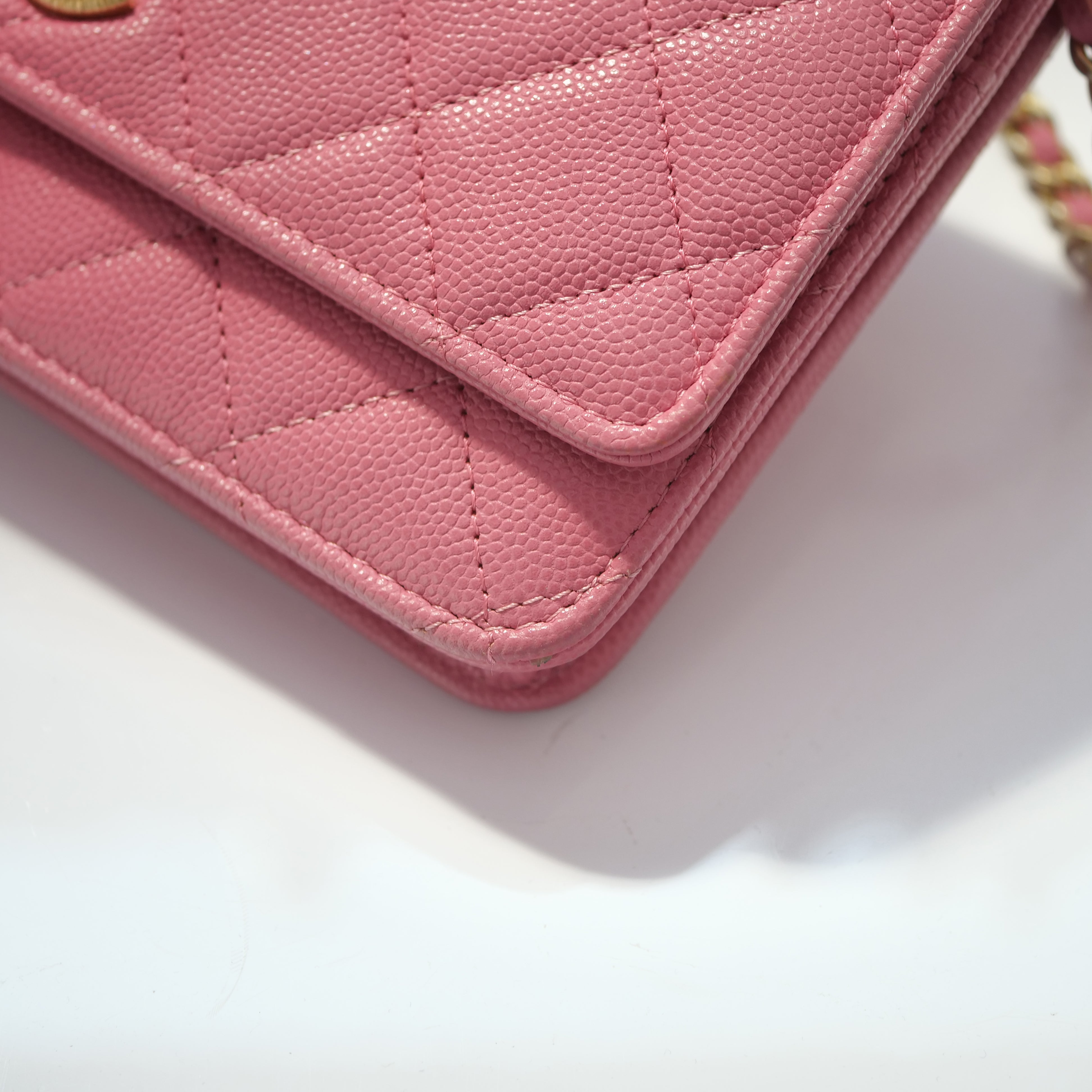 CHANEL Caviar Chain Wallet AP3516 IC Tag