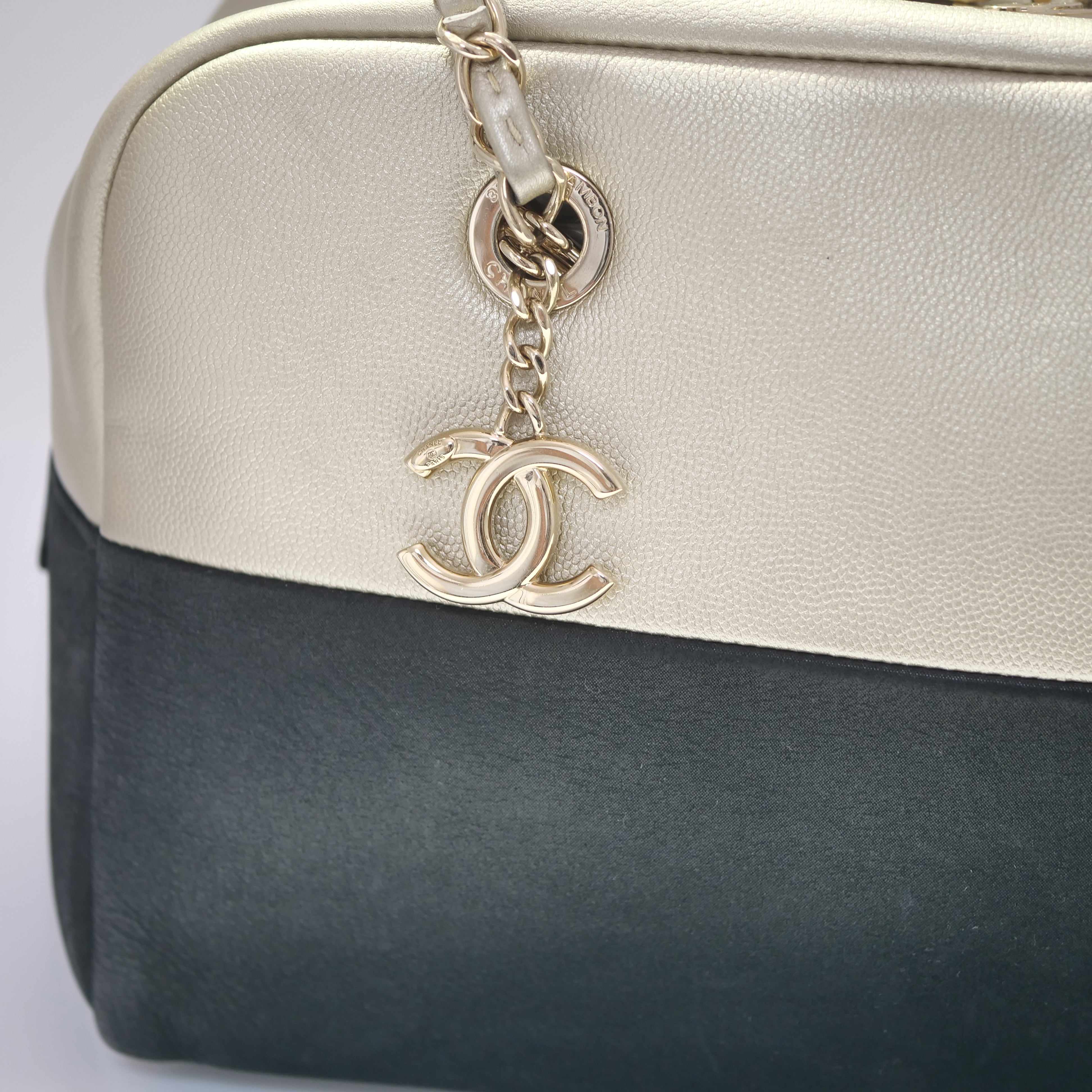 CHANEL Bicolor Chain Boston Bag