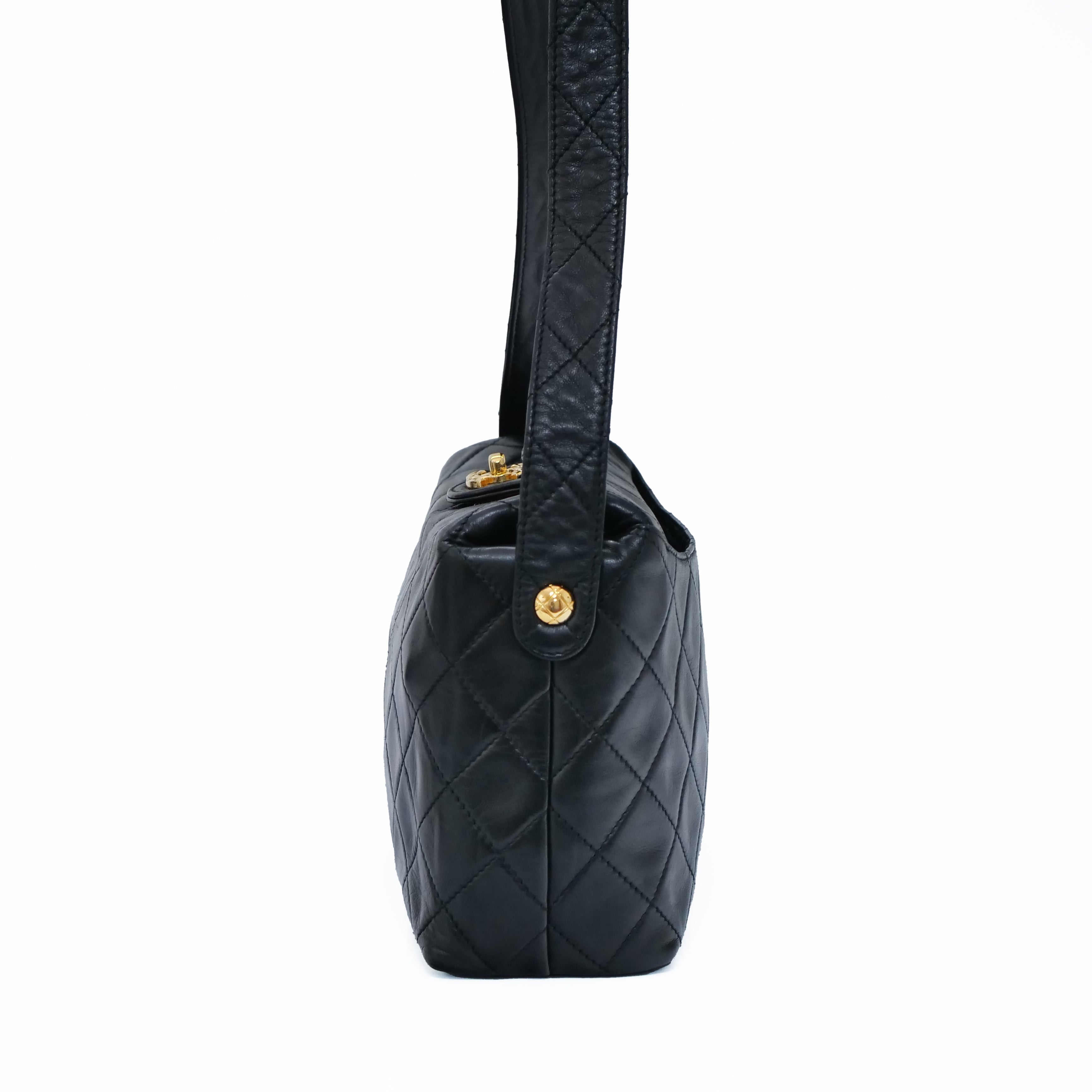CHANEL Vintage 1990s” Shoulder Bag Leather Black