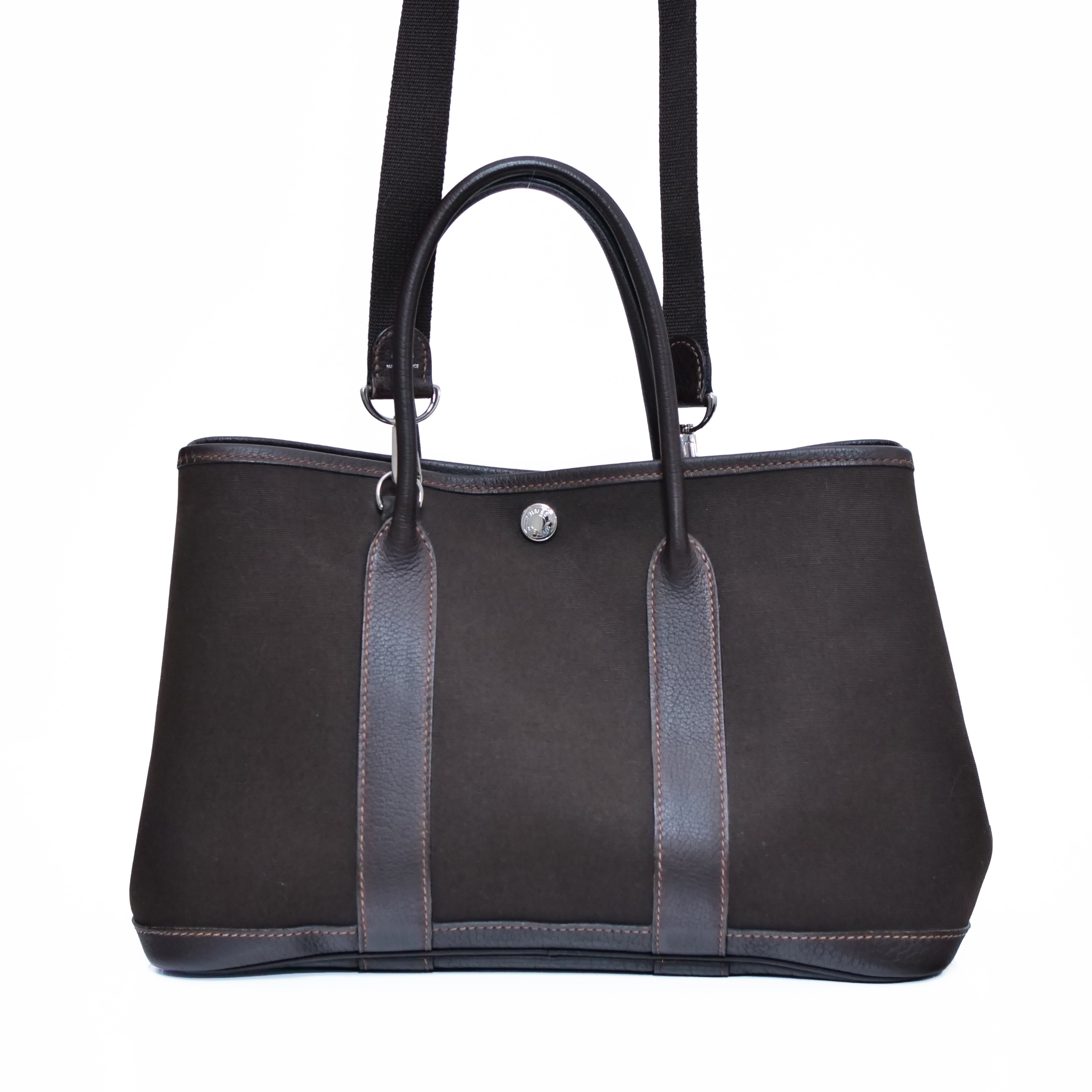 HERMÈS Garden Party TPM Tote Bag with Shoulder Strap H Stamp