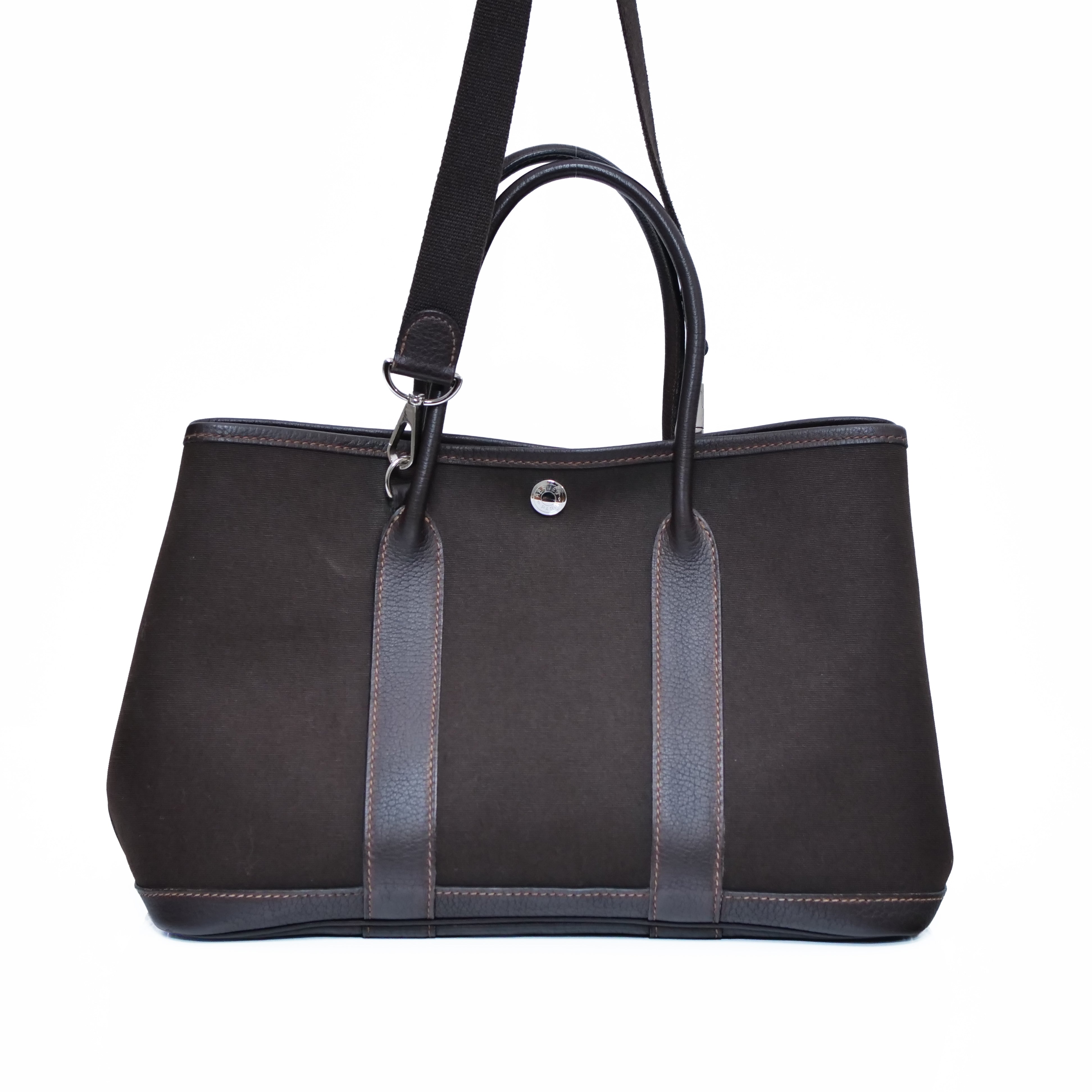 HERMÈS Garden Party TPM Tote Bag with Shoulder Strap H Stamp