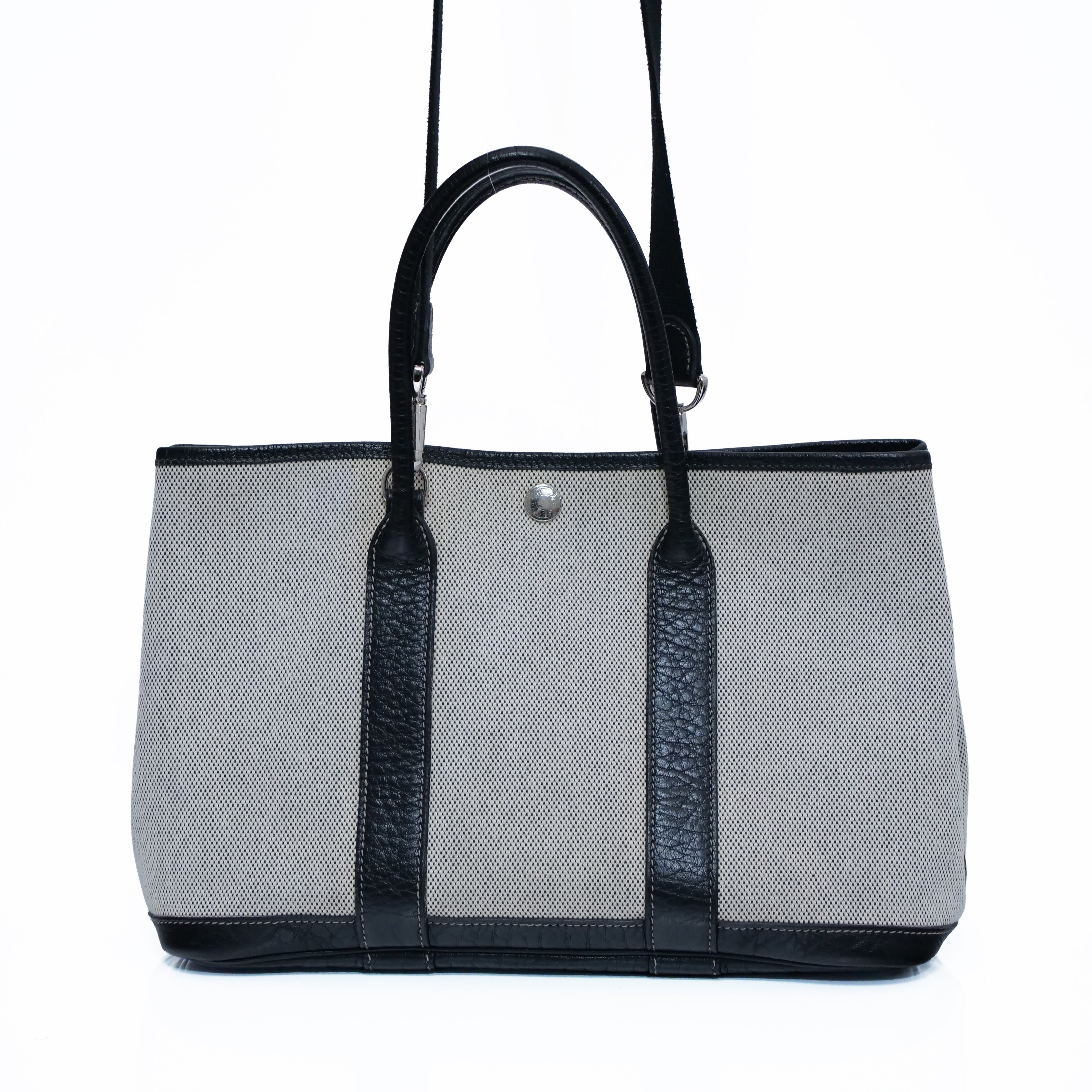 HERMÈS Garden Party TPM Tote Bag with Shoulder Strap J Stamp