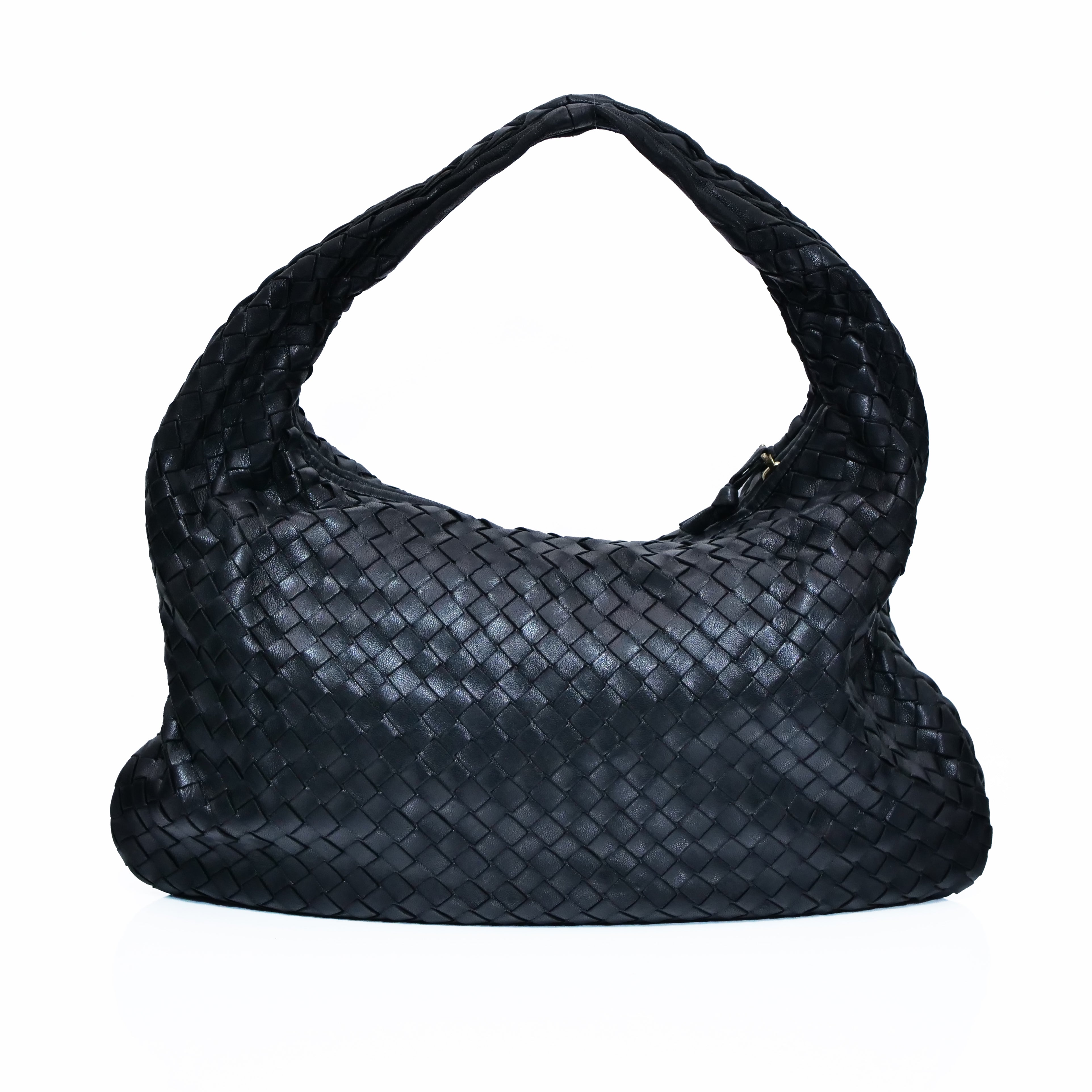 BOTTEGA VENETA Intrecciato Hobo Shoulder Bag Black