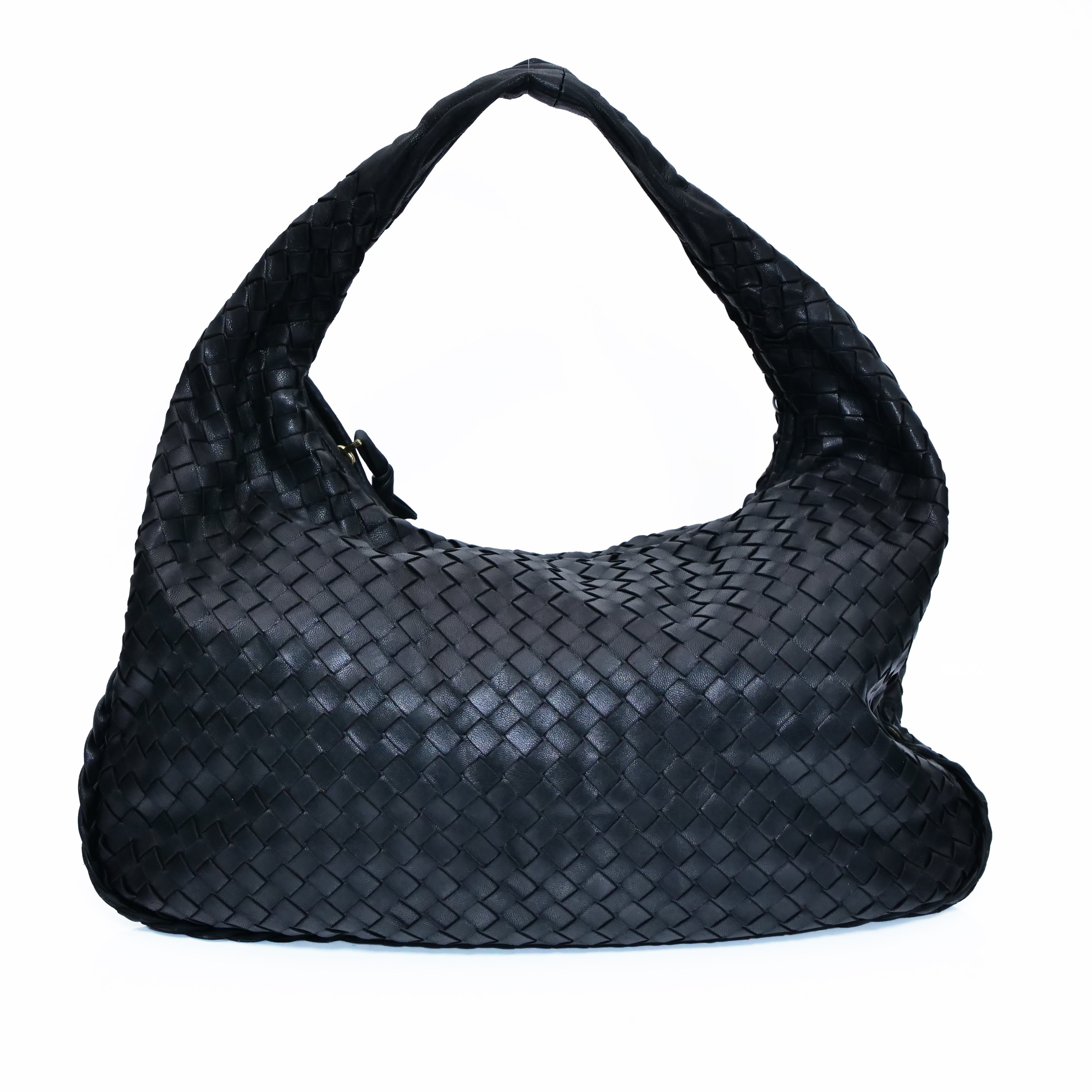 BOTTEGA VENETA Intrecciato Hobo Shoulder Bag Black