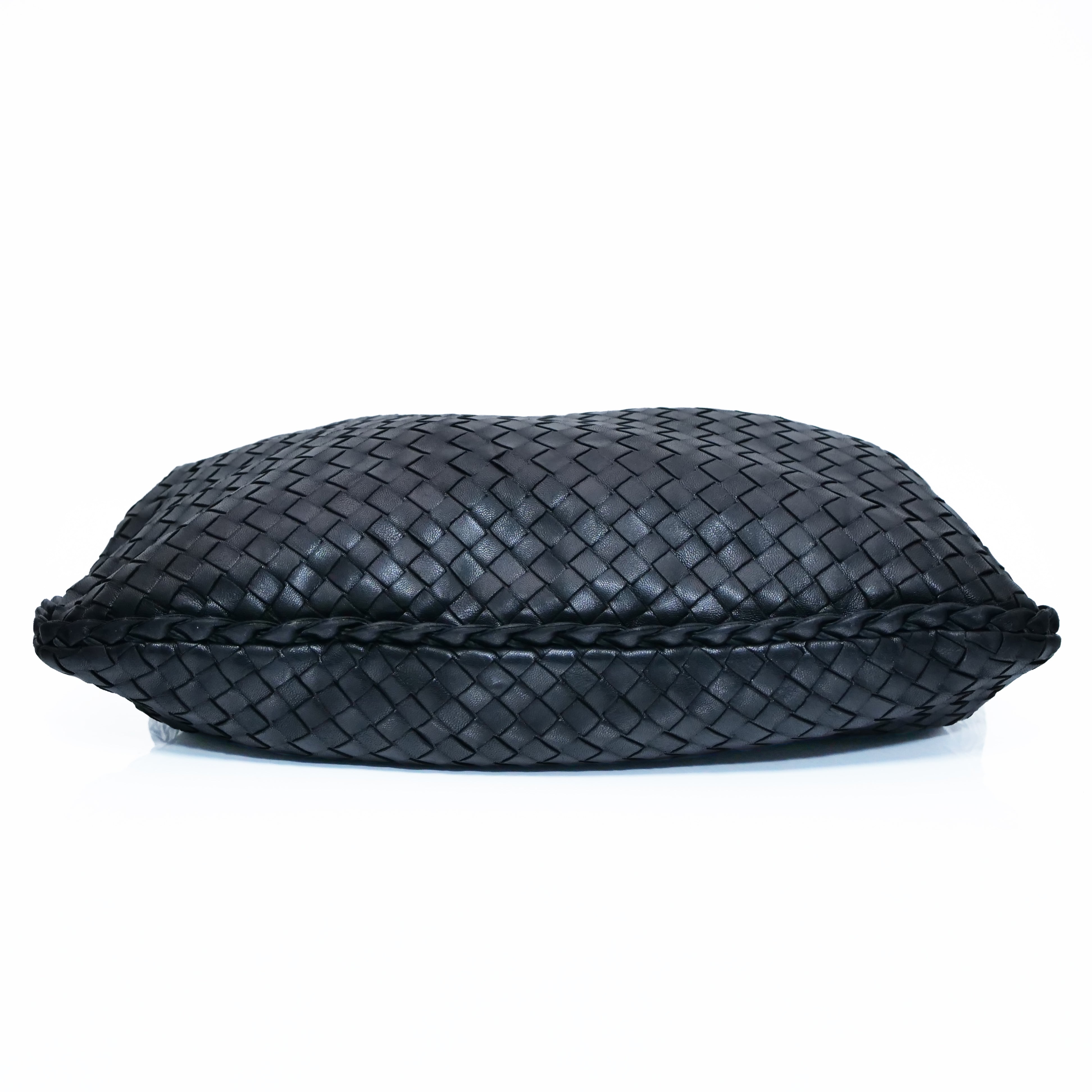 BOTTEGA VENETA Intrecciato Hobo Shoulder Bag Black
