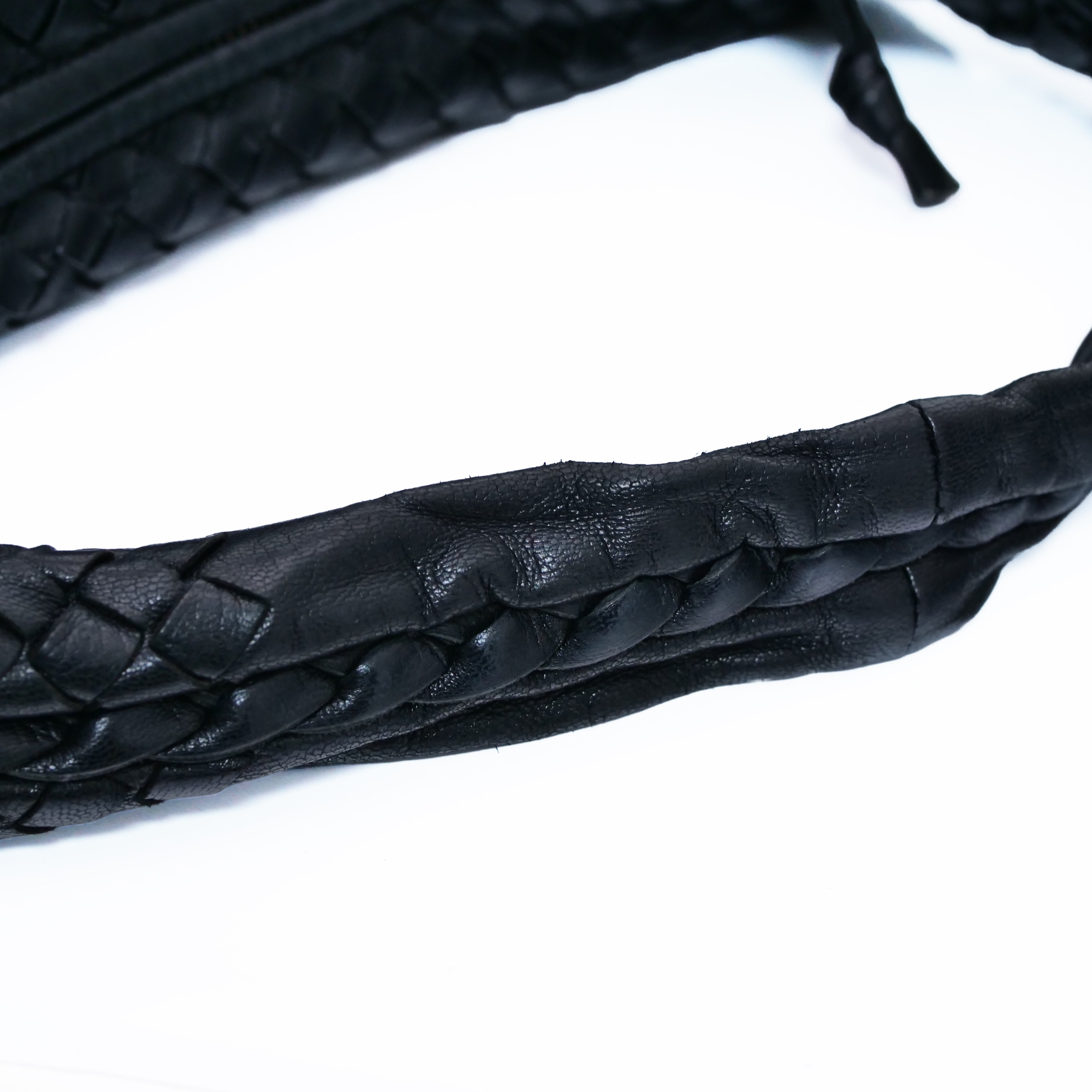 BOTTEGA VENETA Intrecciato Hobo Shoulder Bag Black