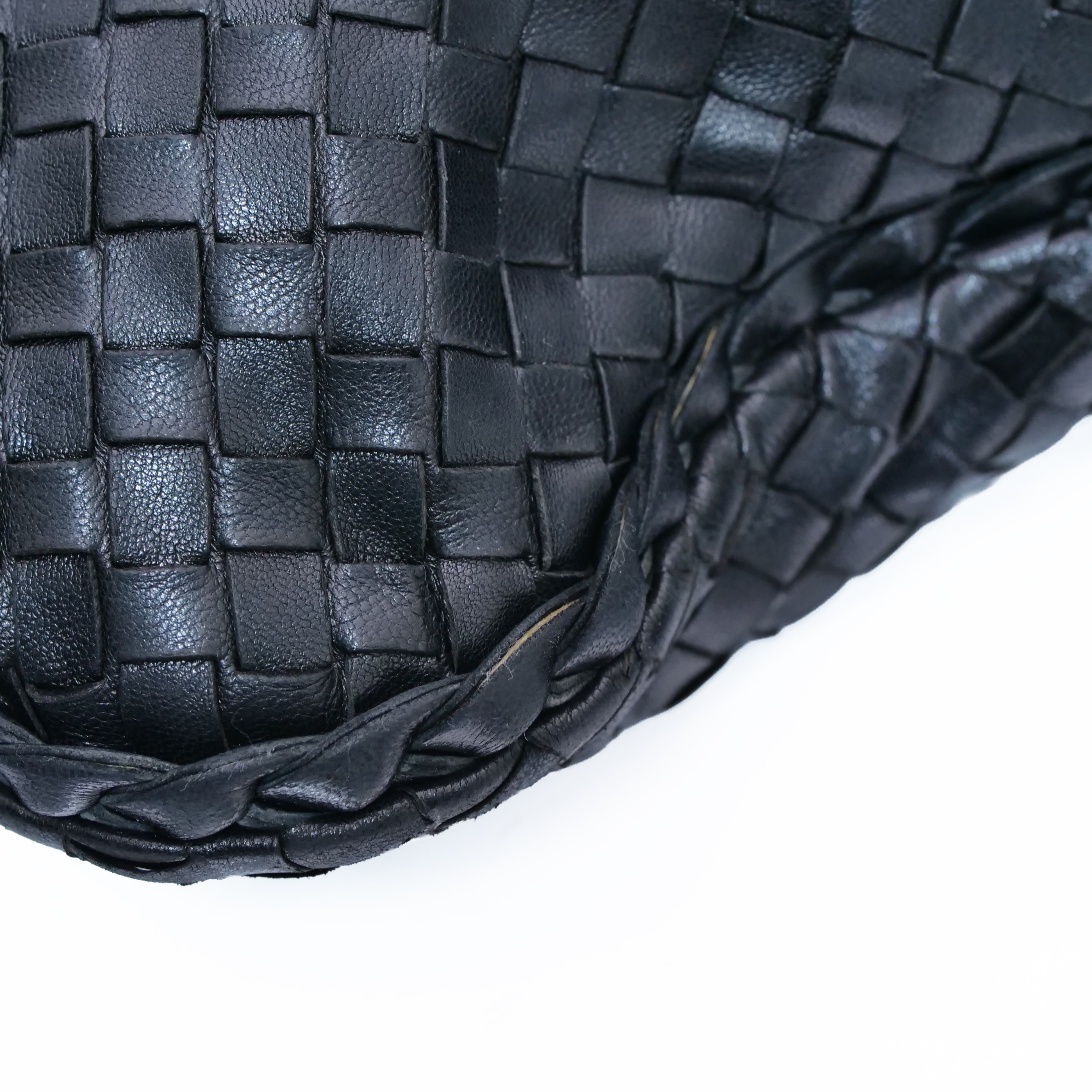 BOTTEGA VENETA Intrecciato Hobo Shoulder Bag Black