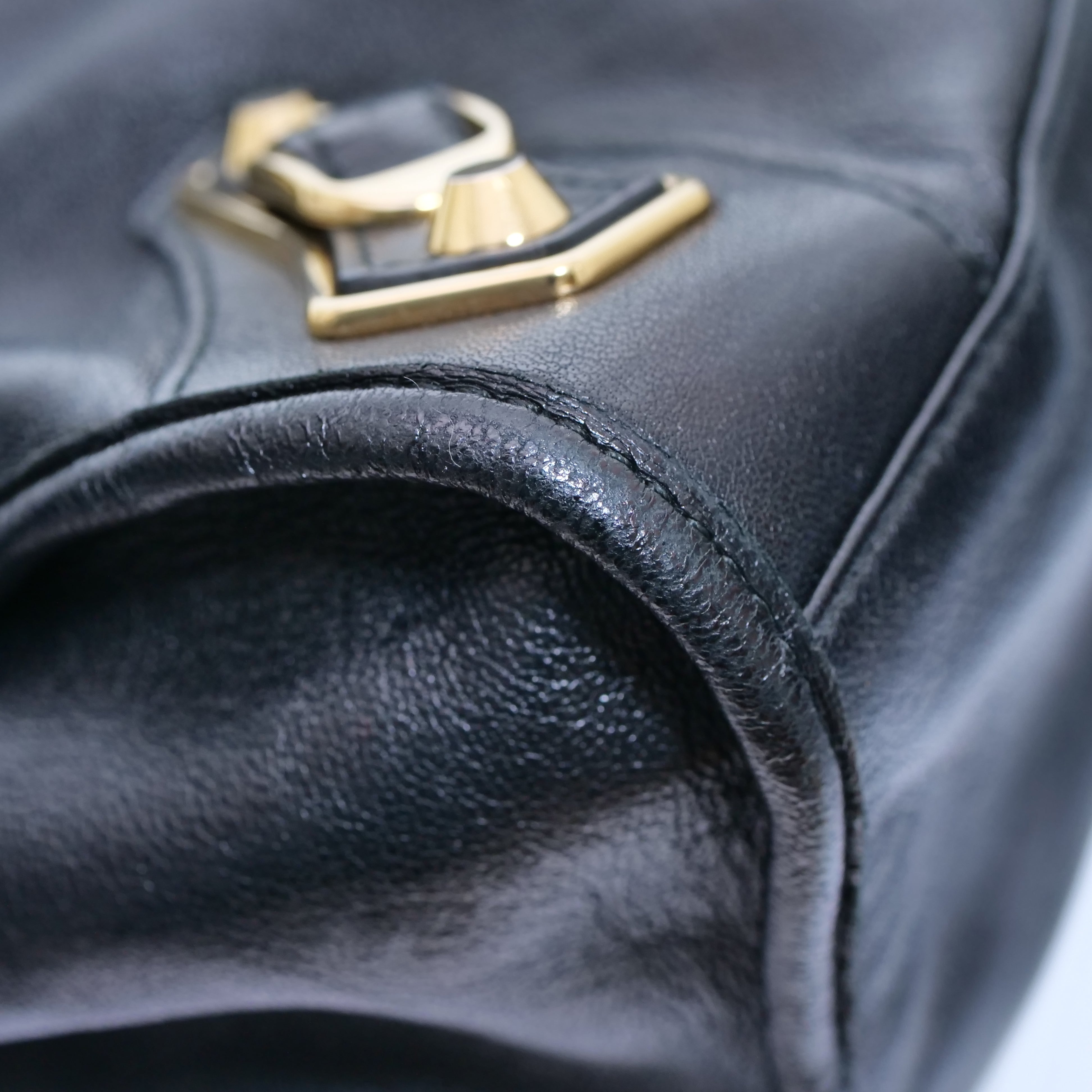 BALENCIAGA Classic City Metallic Edge Hand Bag Leather 390154 Black