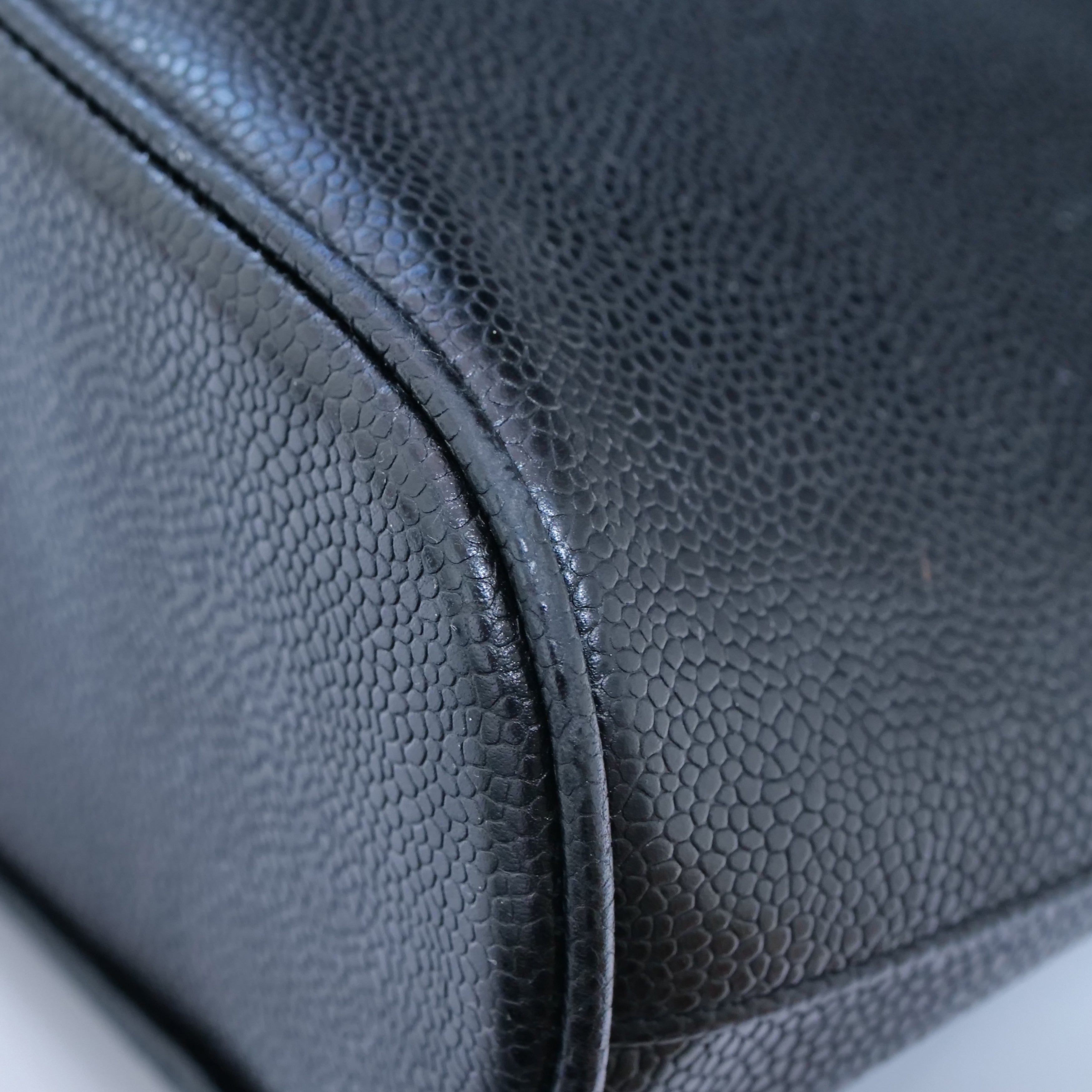 CHANEL Caviar Leather Coco Ball Tote Bag Black