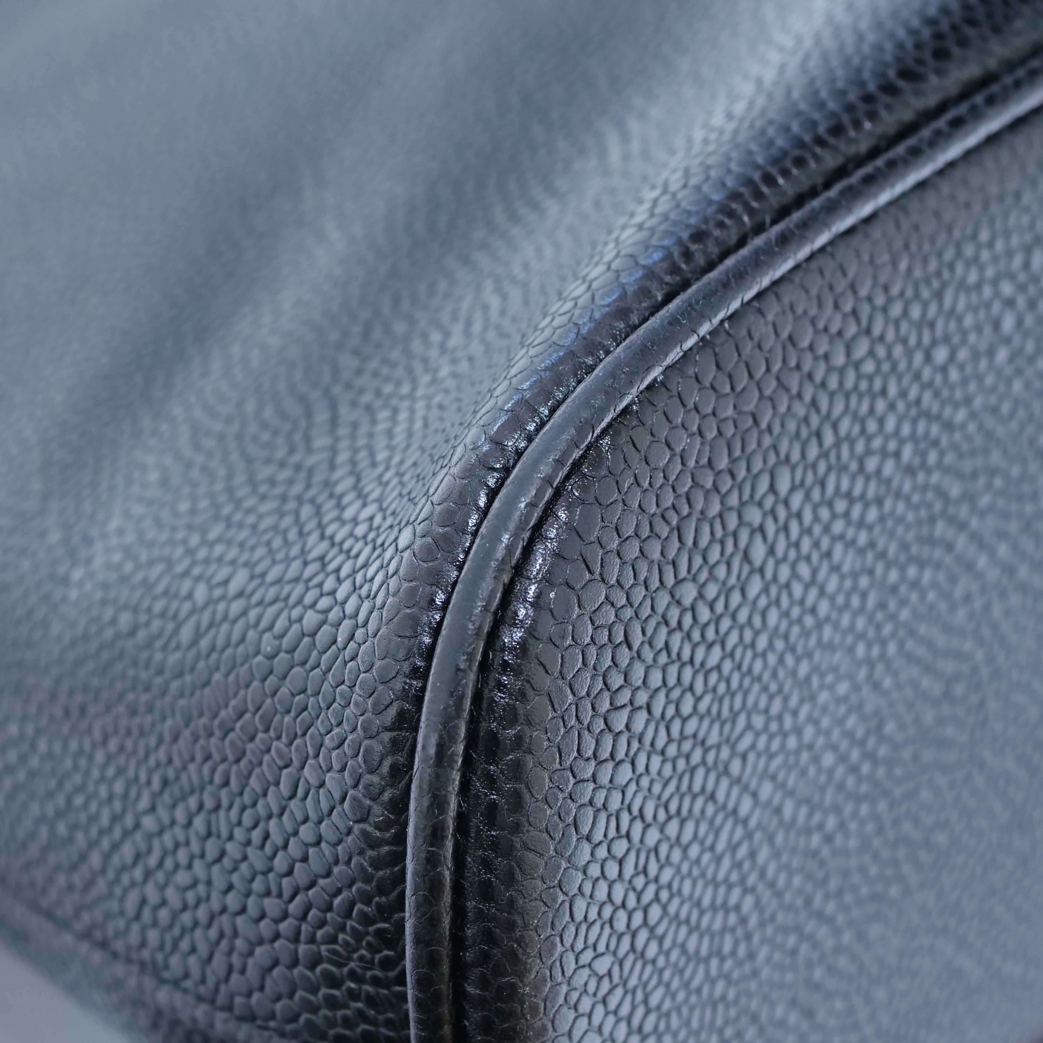 CHANEL Caviar Leather Coco Ball Tote Bag Black