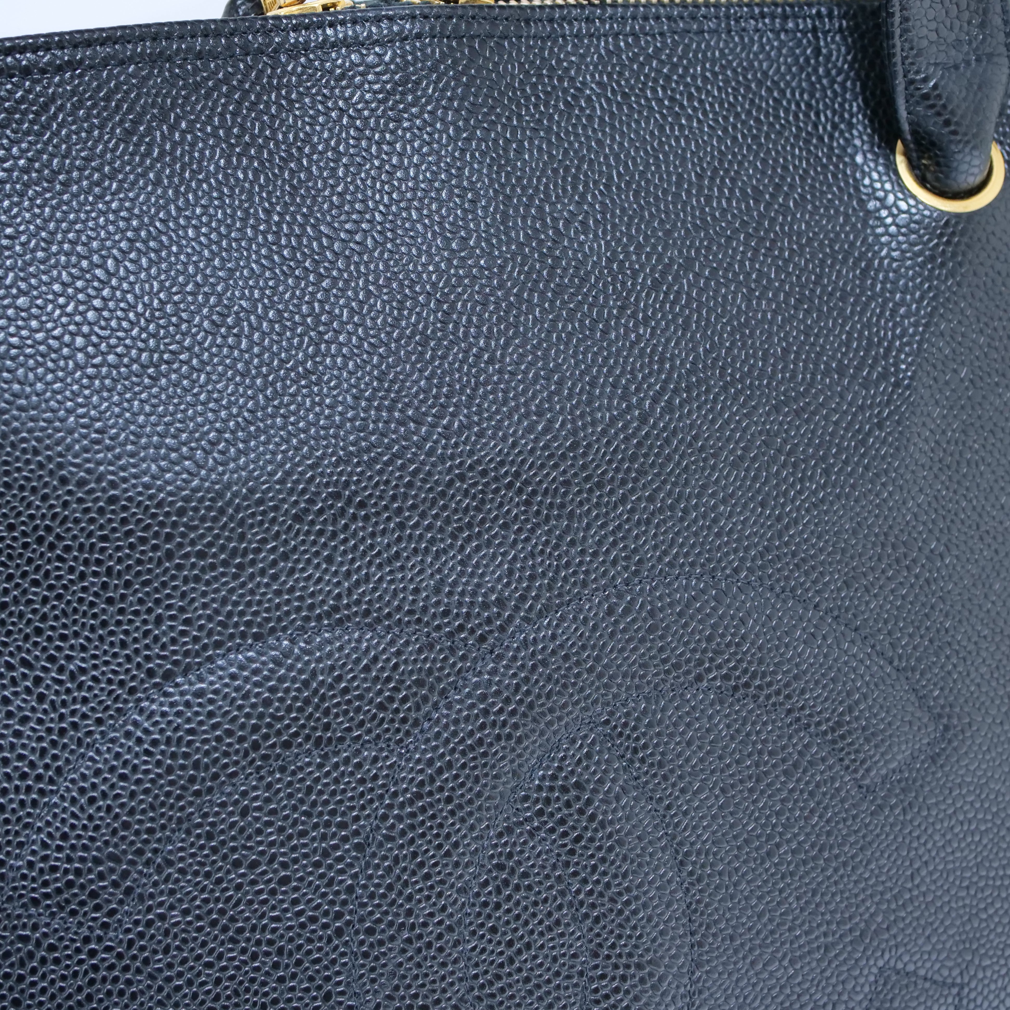CHANEL Caviar Leather Coco Ball Tote Bag Black