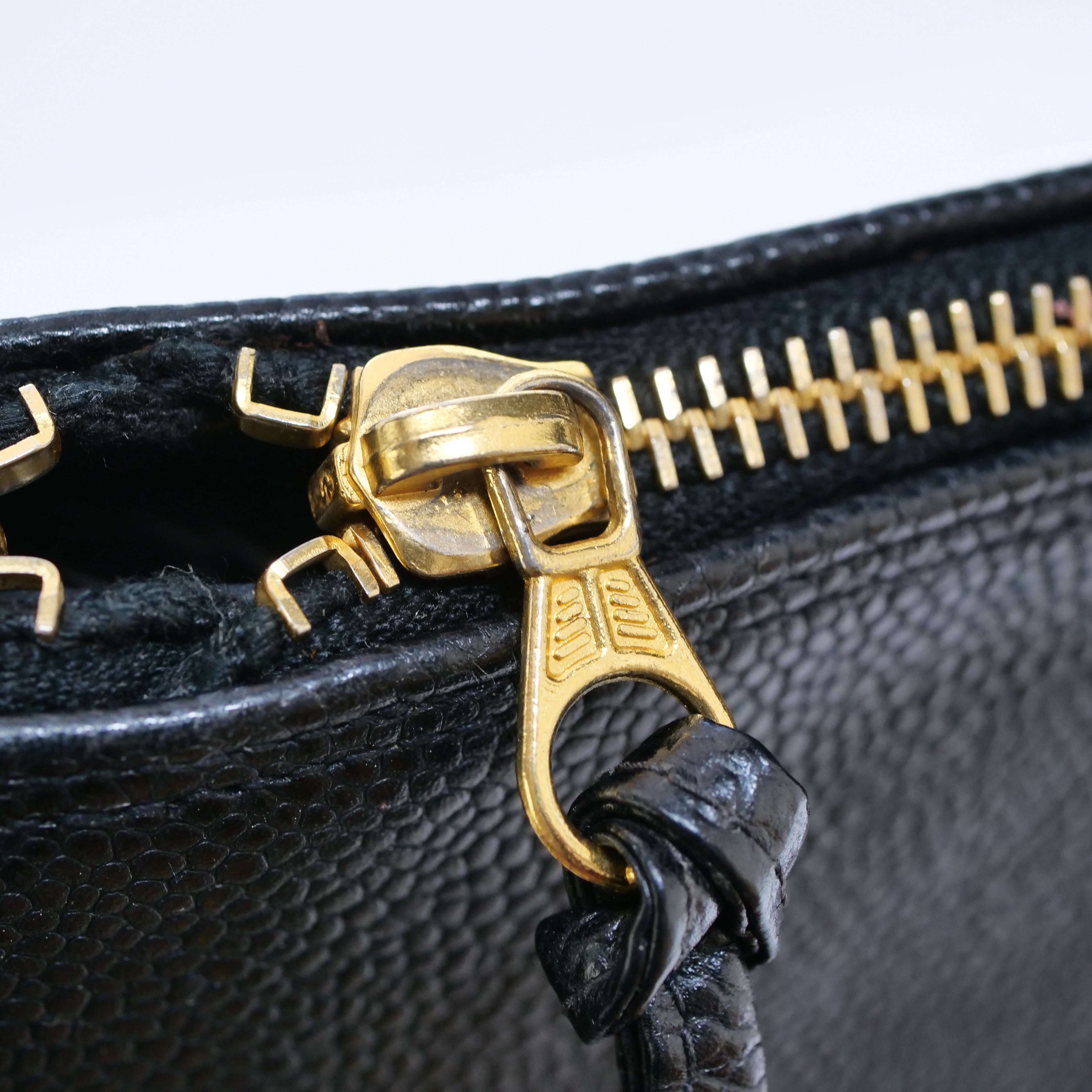 CHANEL Caviar Leather Coco Ball Tote Bag Black