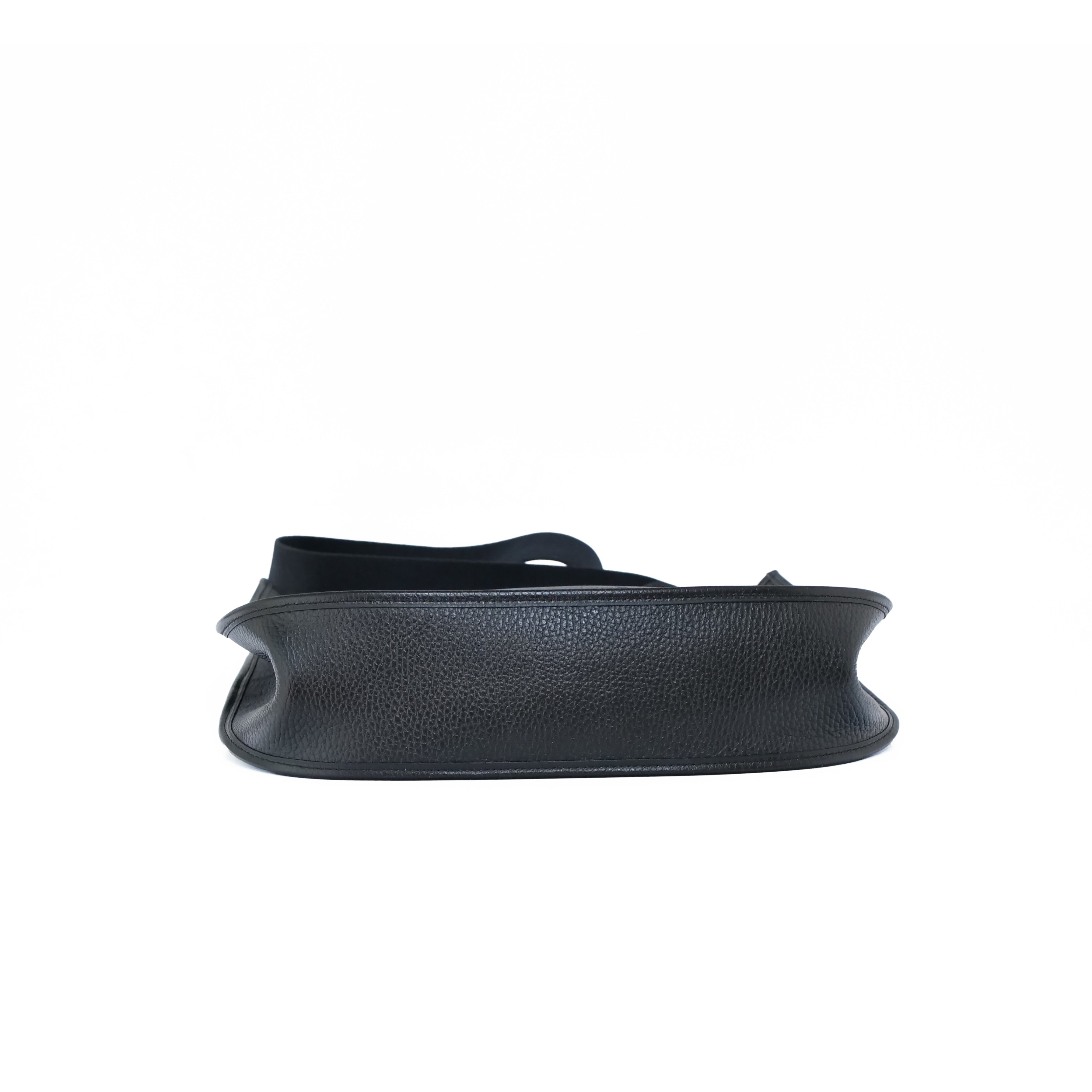 HERMÈS Evelyne 1 GM Black Ardennes □A Stamp