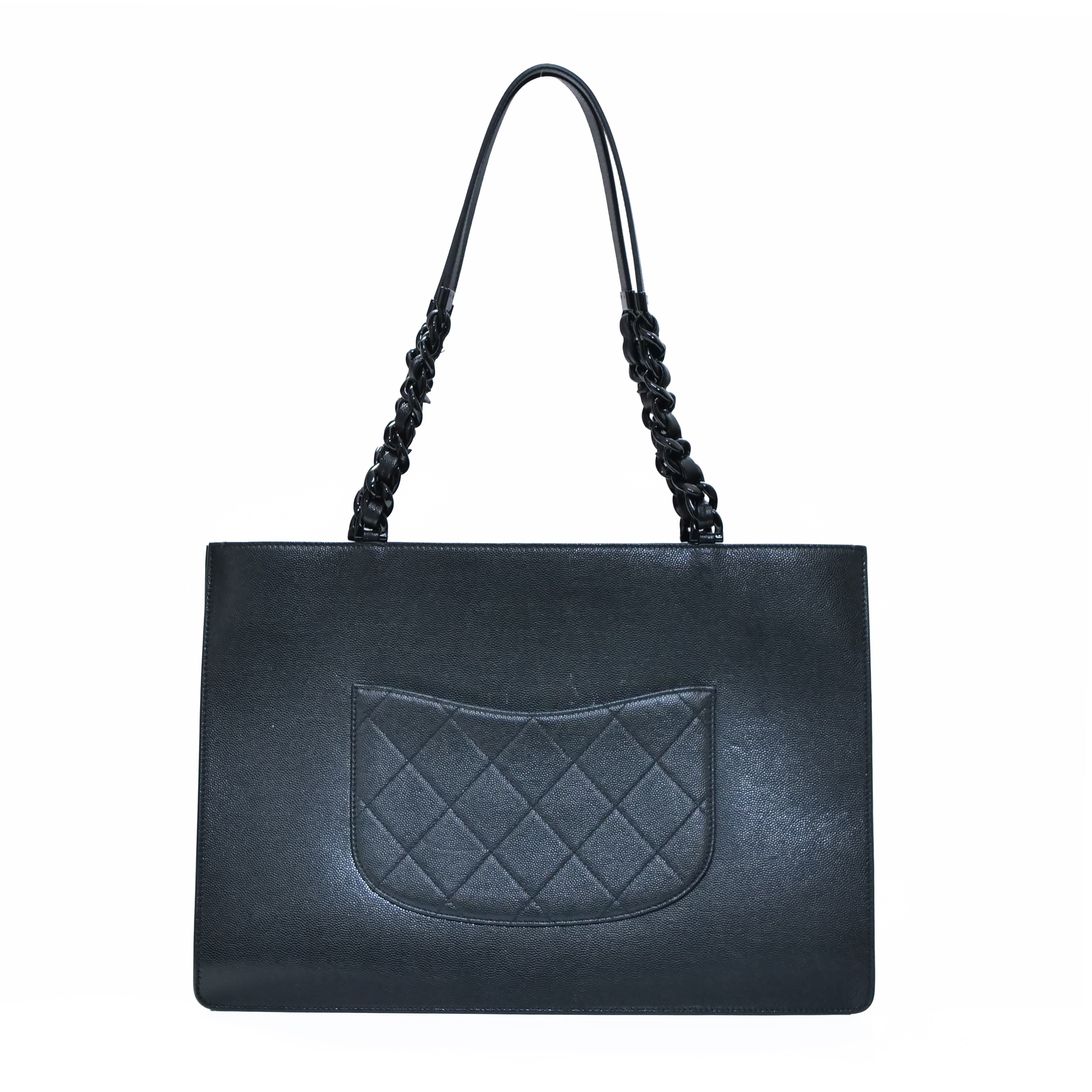 CHANEL Caviar Leather Large Shopping Tote AS2304