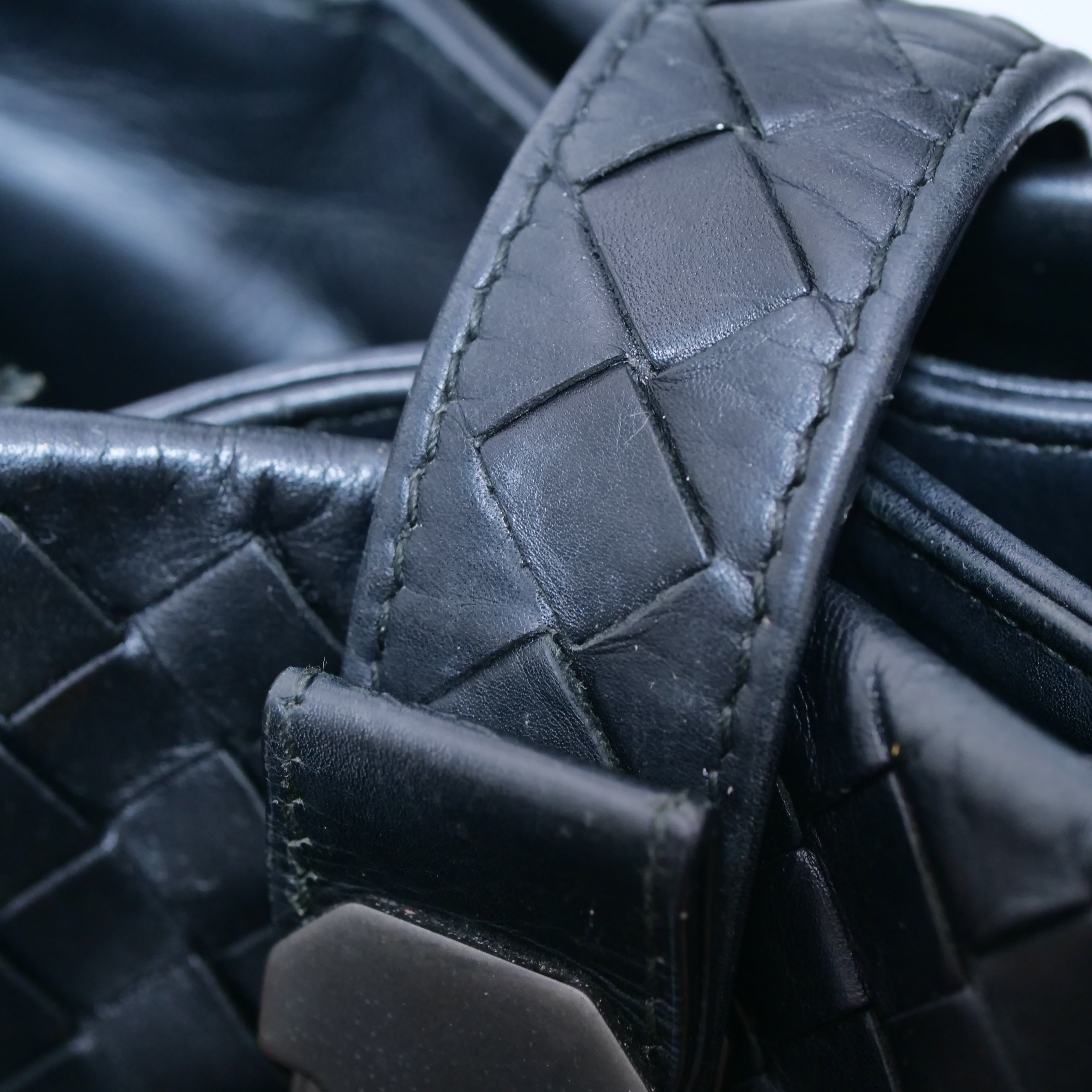 BOTTEGA VENETA Baby Roma Intrecciato 2-Way Bag Black