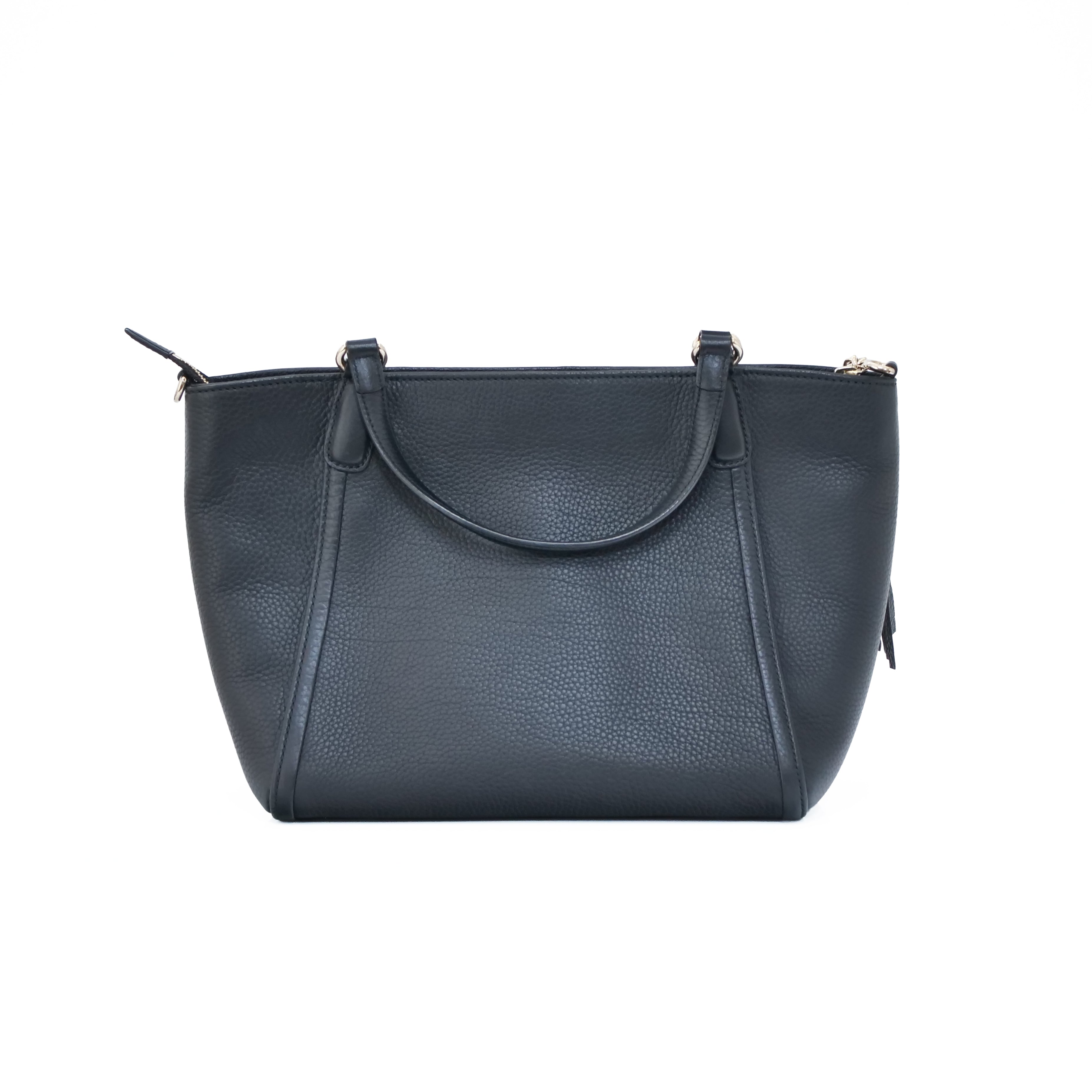 GUCCI Soho Leather 2-Way Tote Bag Black 369176
