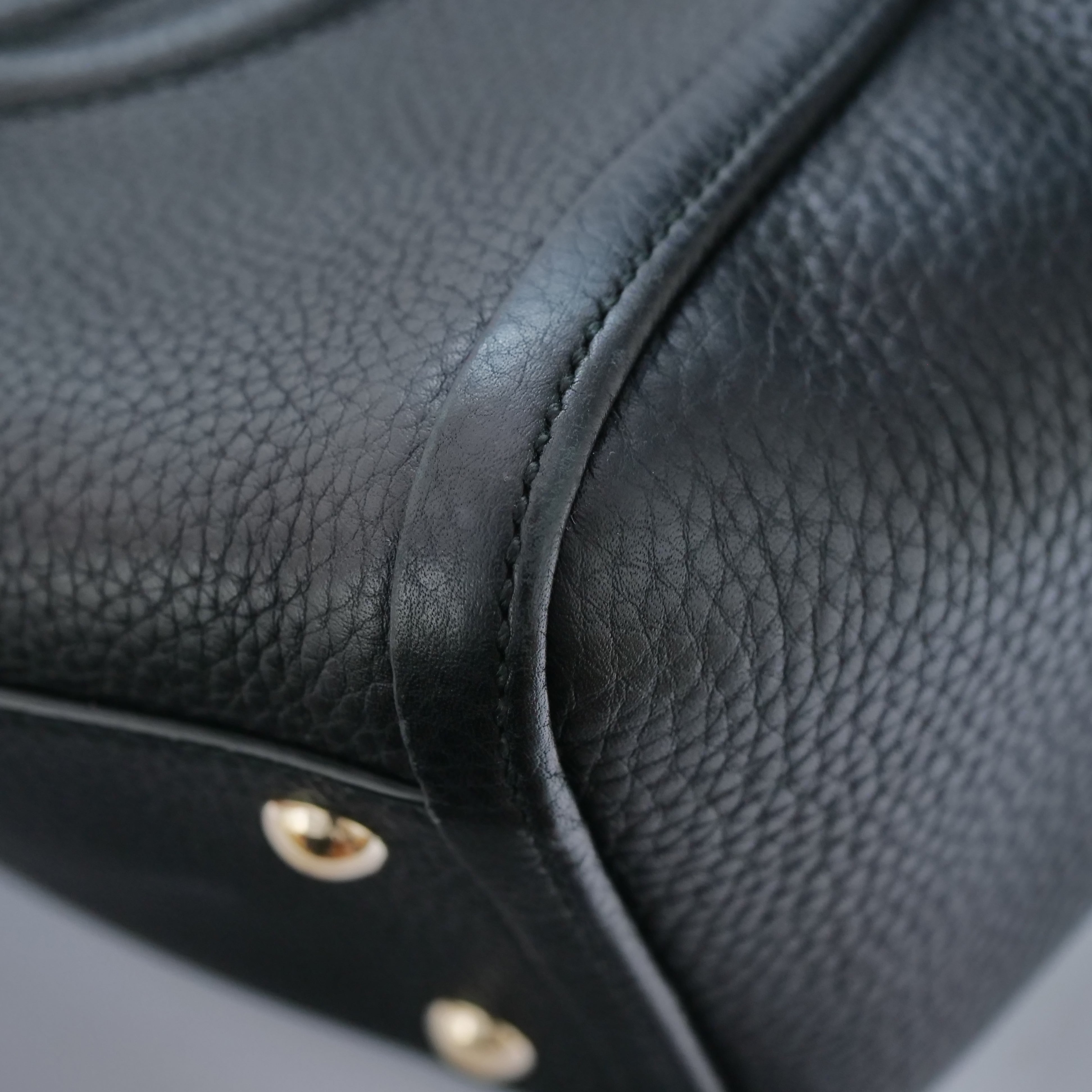 GUCCI Soho Leather 2-Way Tote Bag Black 369176