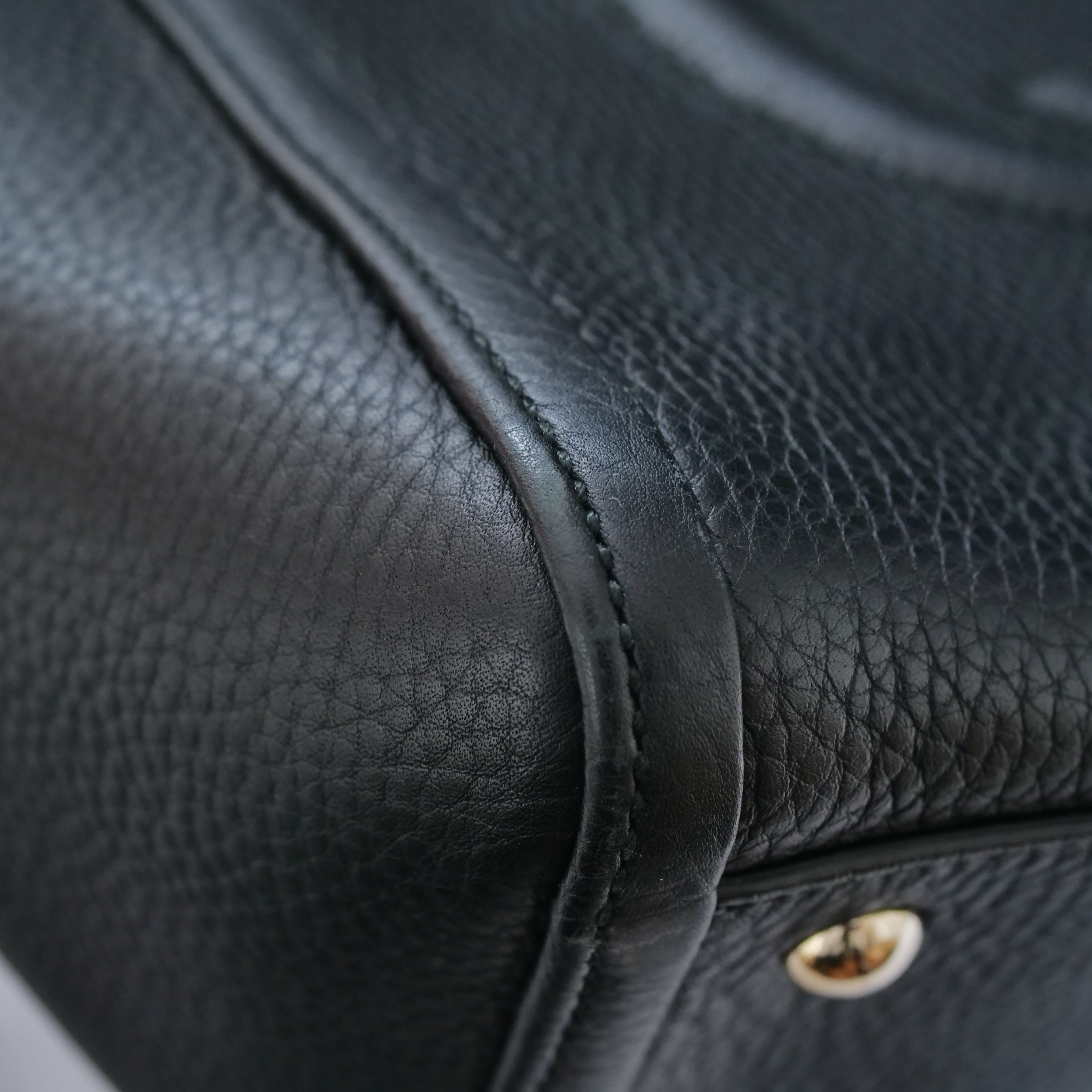 GUCCI Soho Leather 2-Way Tote Bag Black 369176