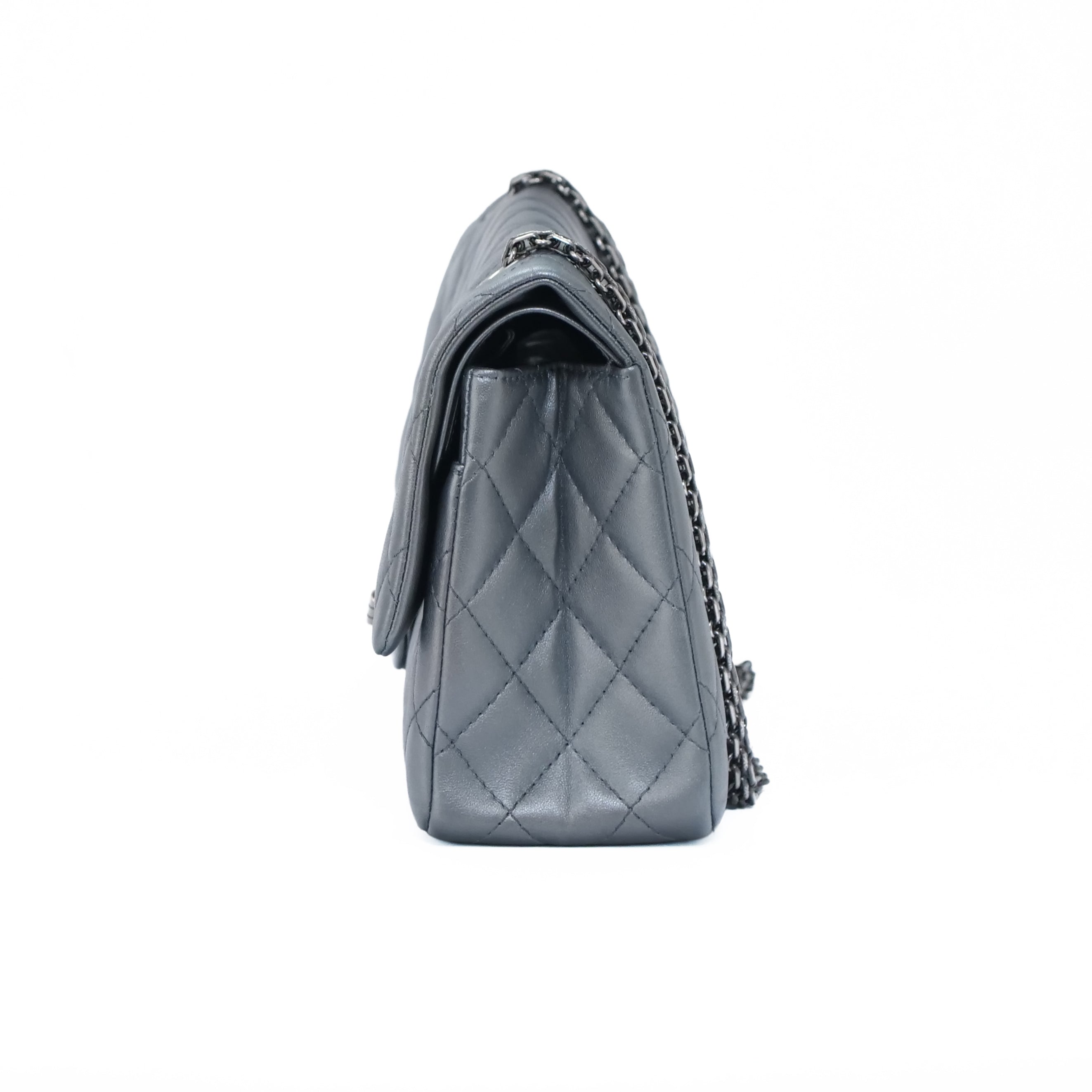 CHANEL 2.55 Matelassé Double Flap Chain Bag