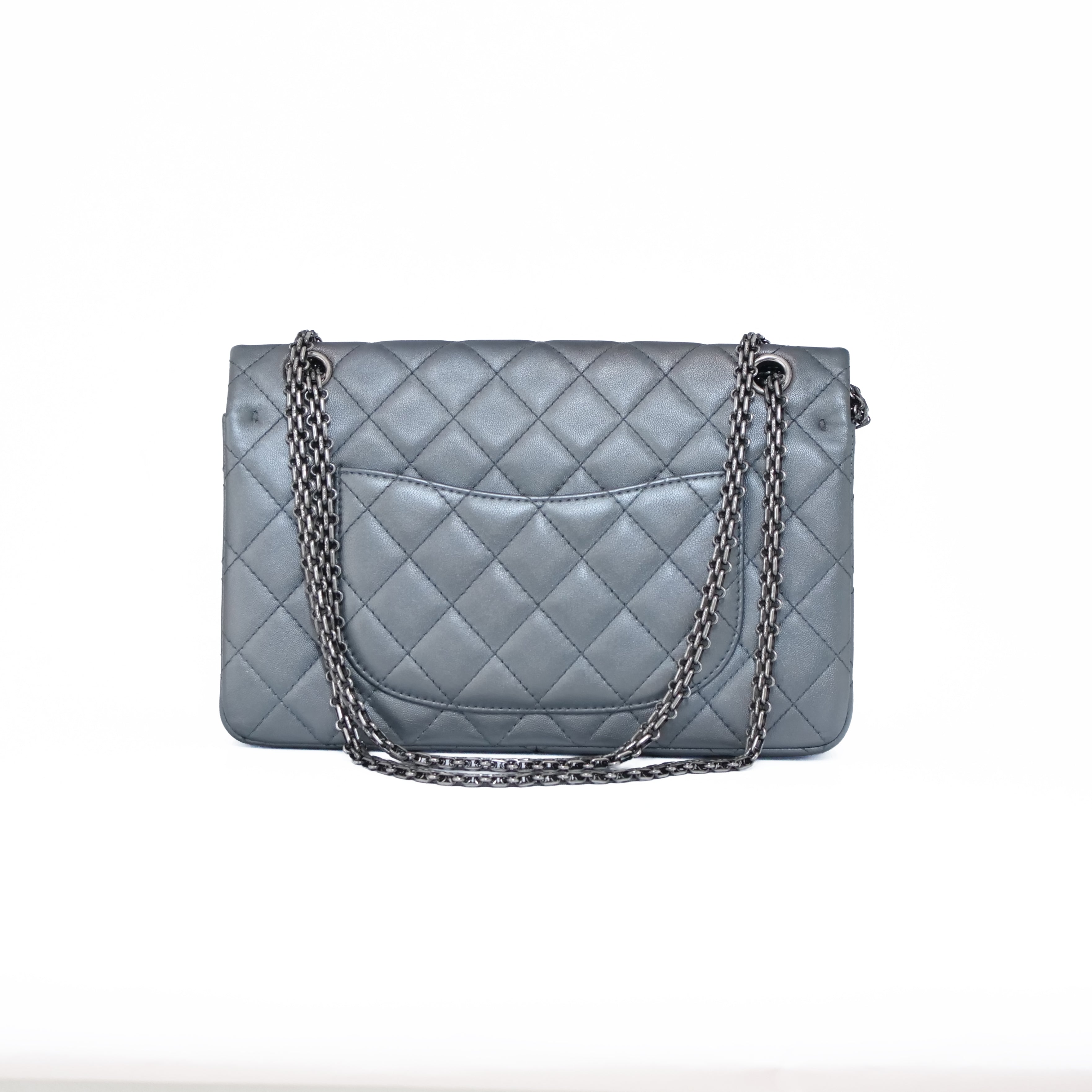 CHANEL 2.55 Matelassé Double Flap Chain Bag