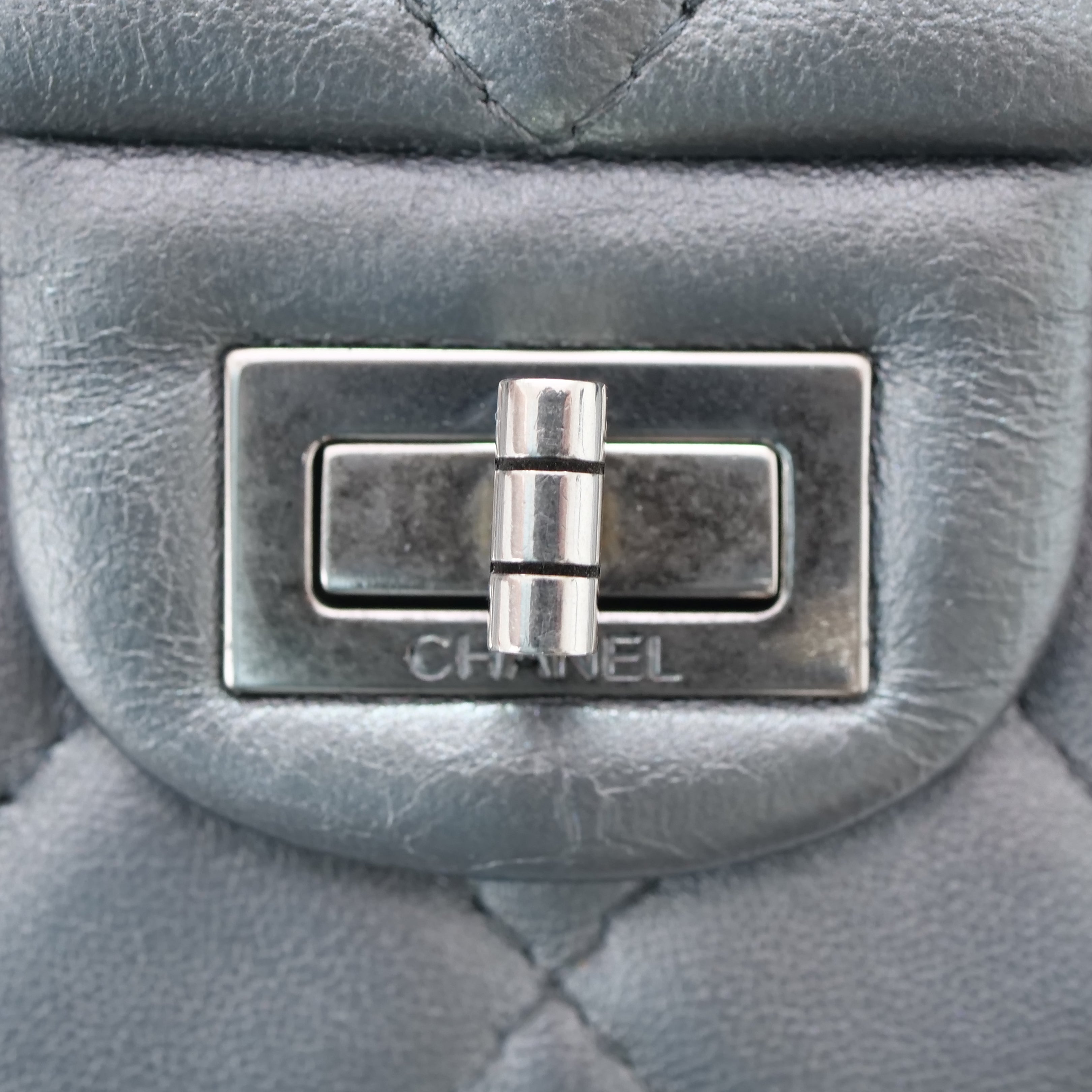 CHANEL 2.55 Matelassé Double Flap Chain Bag