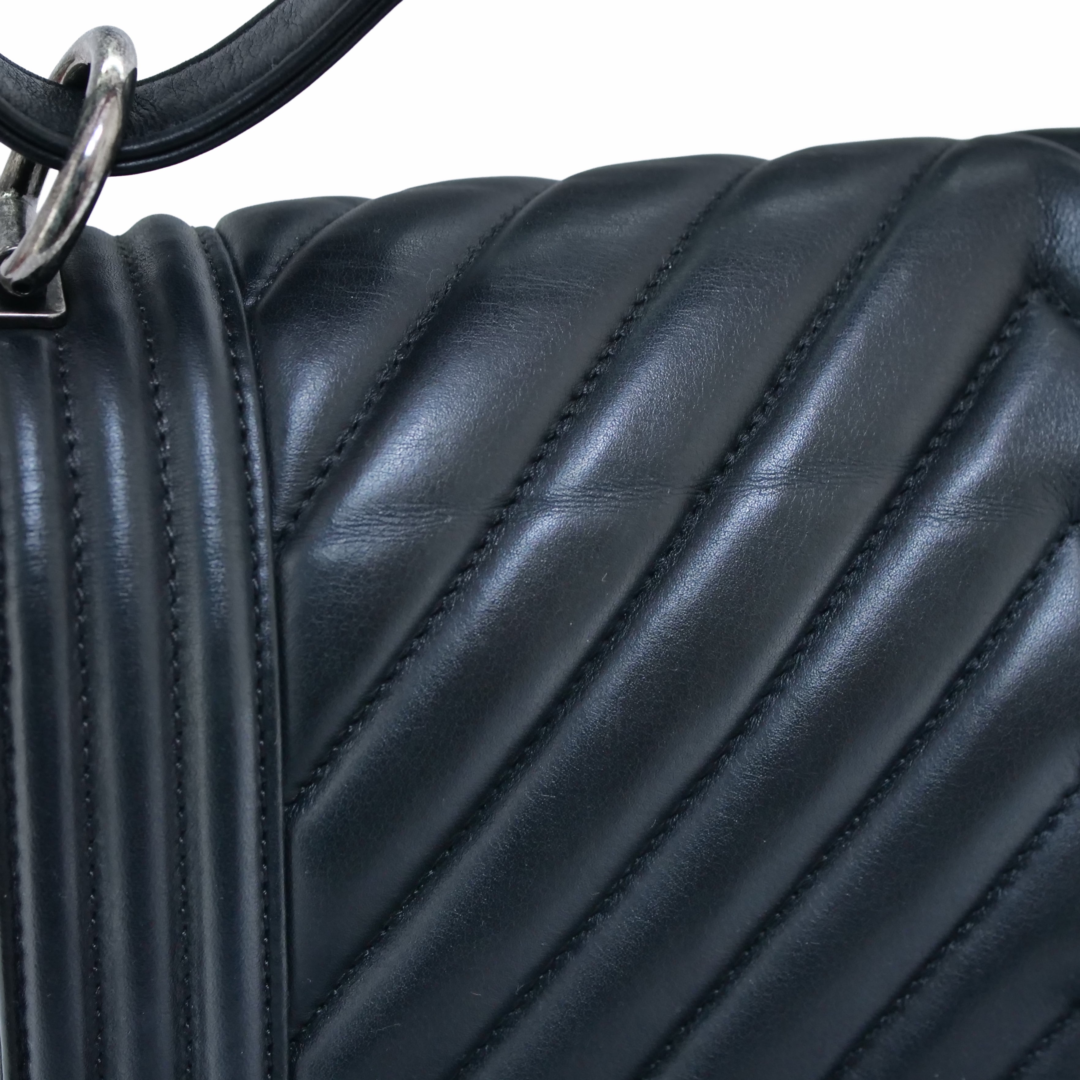 CHANEL Boy Chanel Chevron Chain Shoulder Bag Lambskin